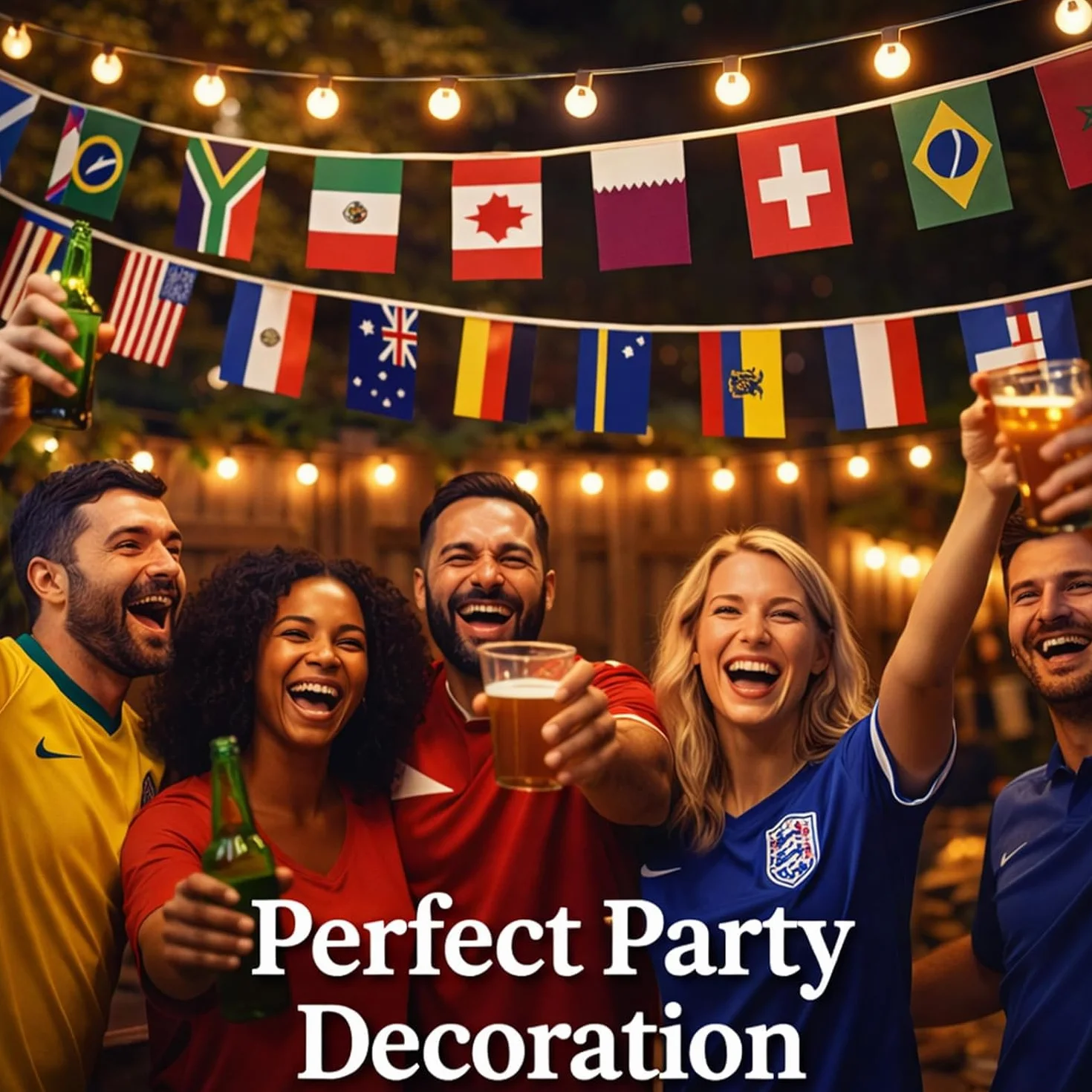 Bandiere mondiali 2026 Coppa del Mondo catena 48 paesi 14 m decorazione visualizzazione pubblica
