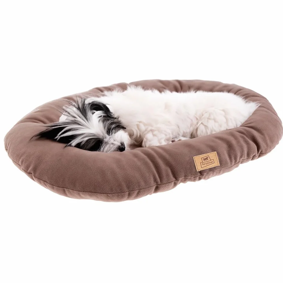 Ferplast Cuscino Cane e Gatto RELAX MICROFLEECE, Cuccia in Caldo e Soffice Micropile per Taglia Piccola, Lettino per Cani Lavabile, 43 x 30 x 12 cm. Grigio Tortora