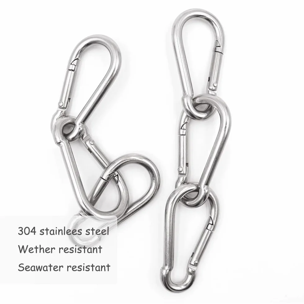 Moschettoni Acciaio Inossidabile 304 6 Pezzi Forma D Portachiavi Carico 70 kg M6