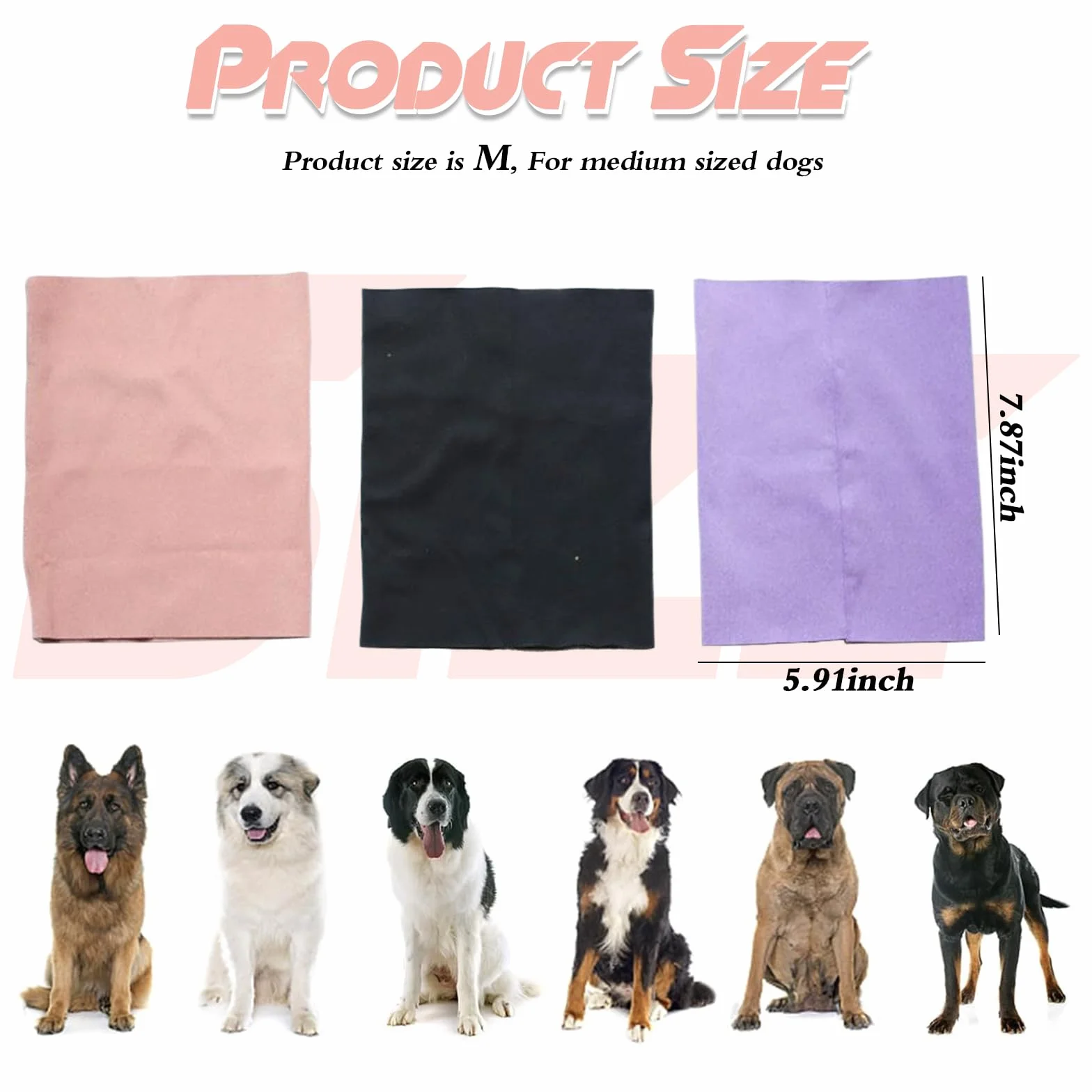 Cuffie per Cani con Paraorecchie Bandana Taglia Media Nero Impermeabile Riscaldante 3 Pezzi