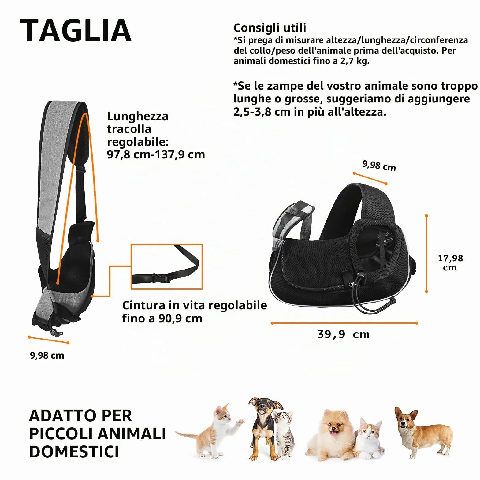 Gloppie Borsa a Tracolla da Viaggio per Cani e Gatti, Trasportino per Animali Traspirante per Esterno Regolabile, Borsa da Trasporto per Animali Domestici per Passeggio/Escursioni/Campeggio，Grigio