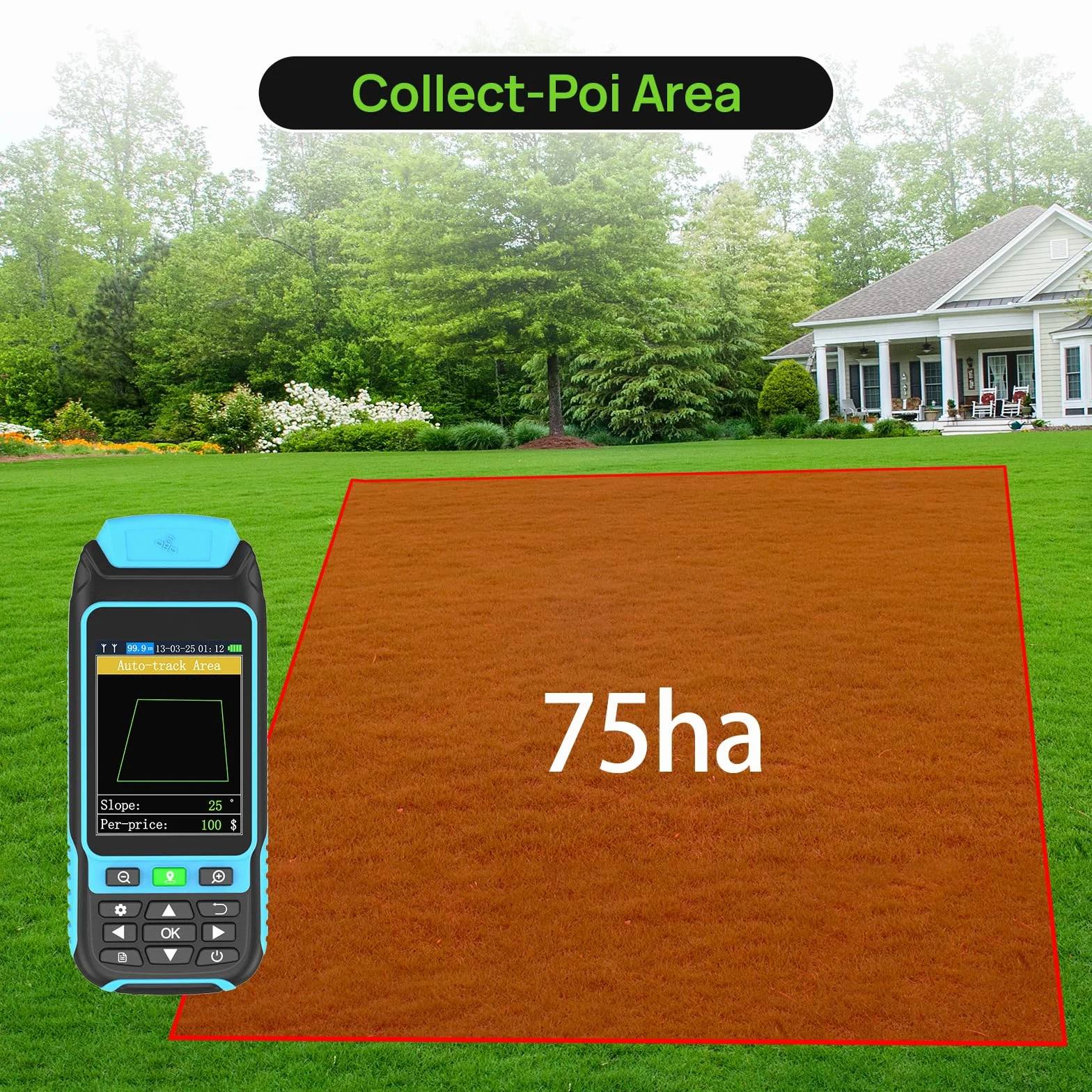 Attrezzatura di Rilevamento GPS Portatile, Attrezzatura di Rilevamento Terreno Robusta e Ad Alta Precisione per Terreno Montuoso, Terreno Agricolo, Foresta, Ranch, Miniera, Lago