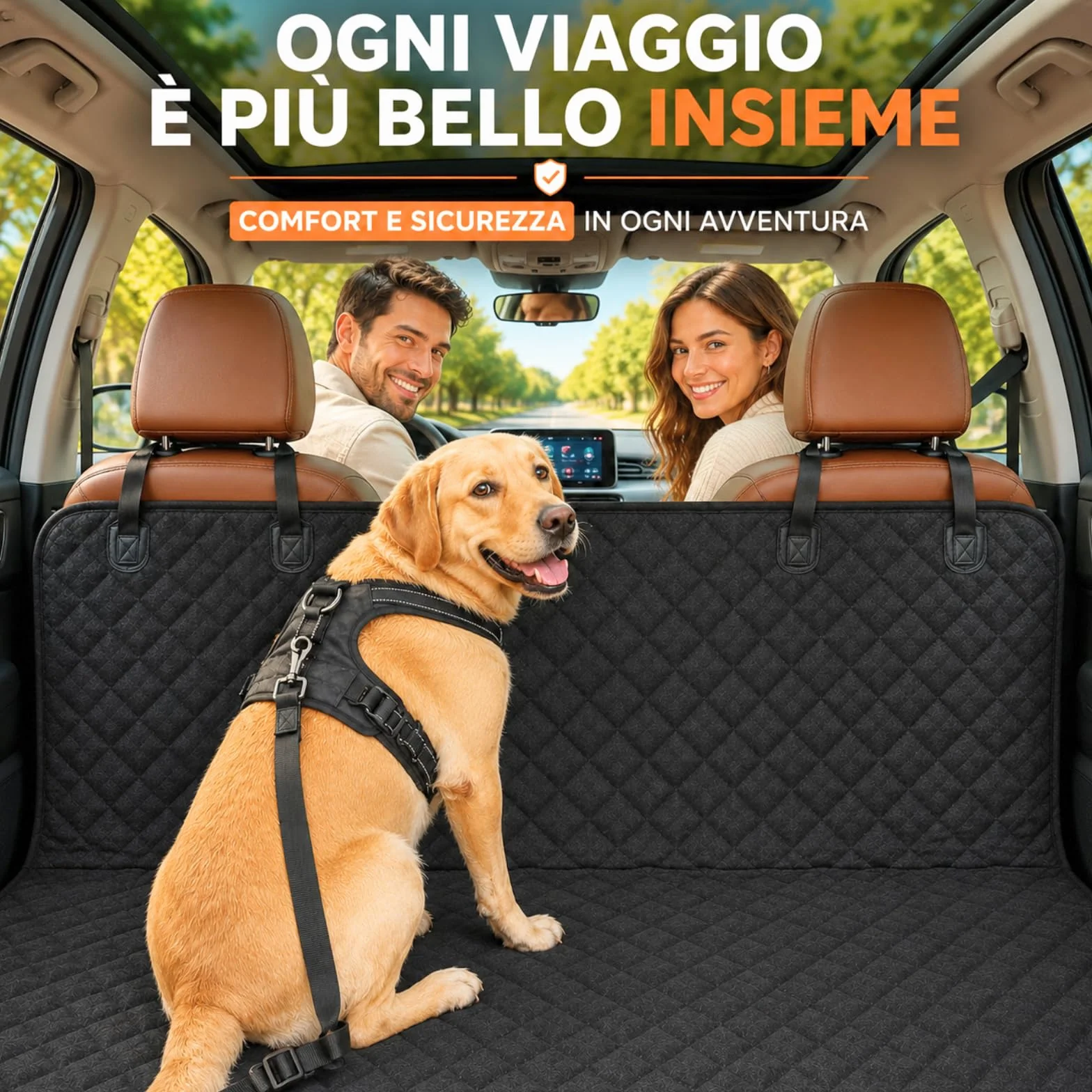 Coprisedile Auto per Cani Oxford Impermeabile Antiscivolo Antigraffio Protezione Sedili Auto con Tasca