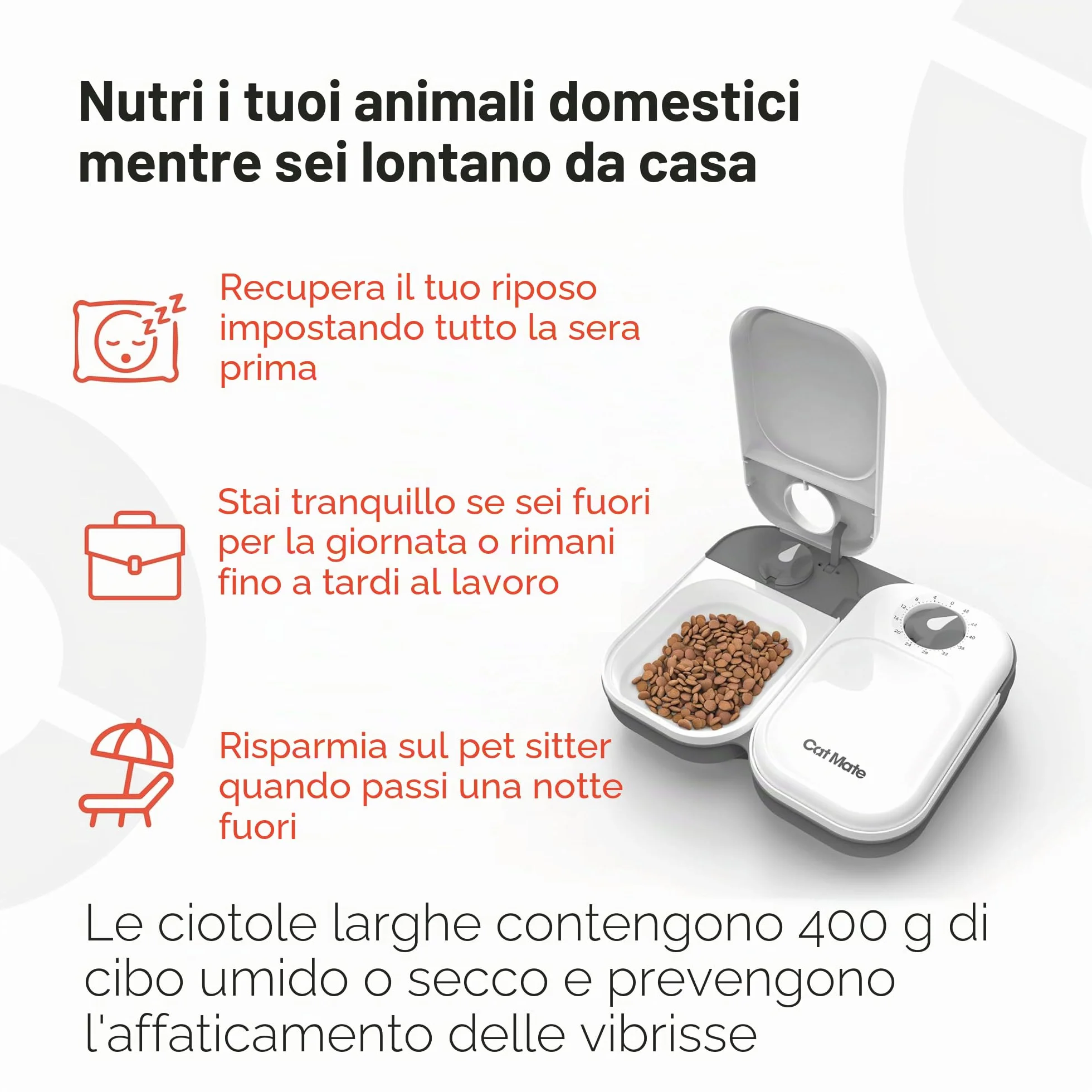 Cat Mate - Distributore Automatico di Cibo per 2 pasti