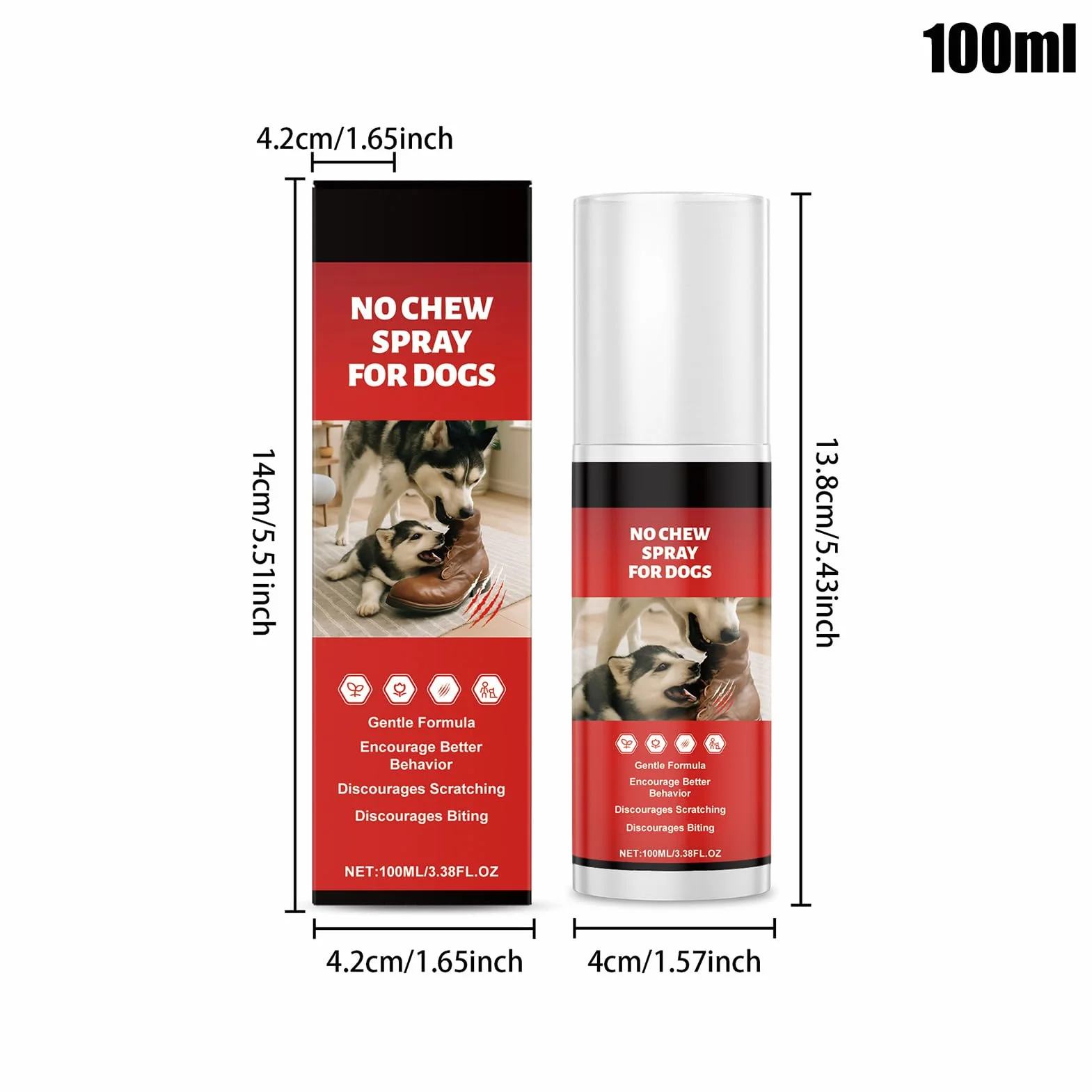 Generico Spray Anti Rosicchiamento per Cani,100ml Spray Masticazione Immediato | per l'Addestramento per la Protezione dei Mobili Leccamento delle Zampe Addestramento alla Gabbia per Conigli Gatto