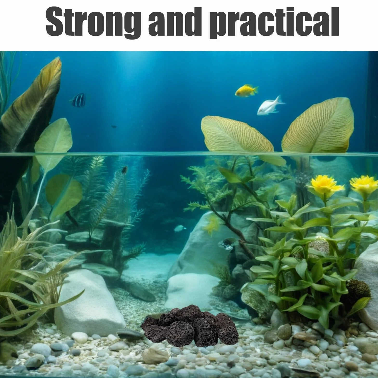 Happyyami Pietre laviche: 1 set di pietre vulcaniche nere, pietre laviche naturali, per acquario, decorazione per acquario, braciere, griglie a gas, piante da acquario
