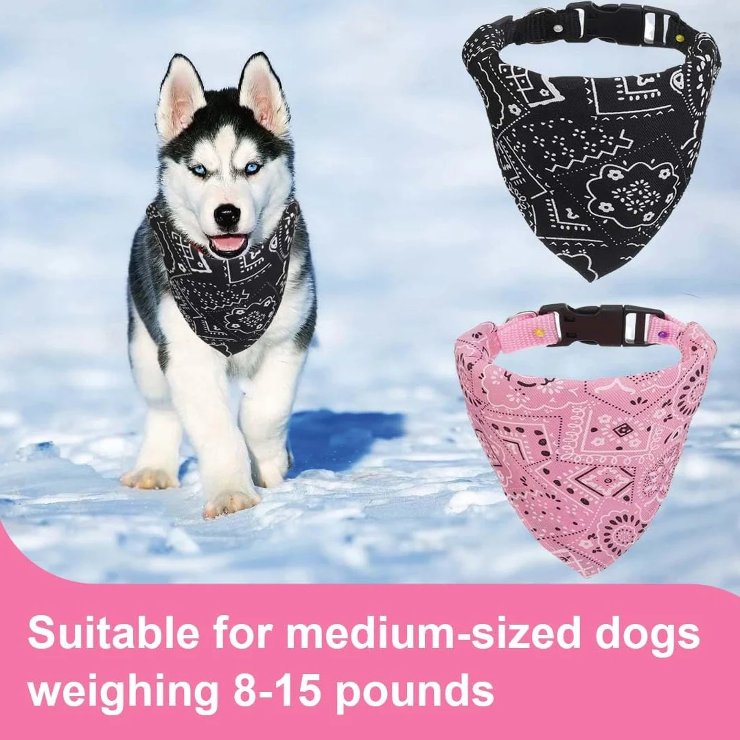 WeddHuis Bandana per Cani, Triangolo Regolabile, Cuccioli e Cani Piccola Grande Taglia (M)