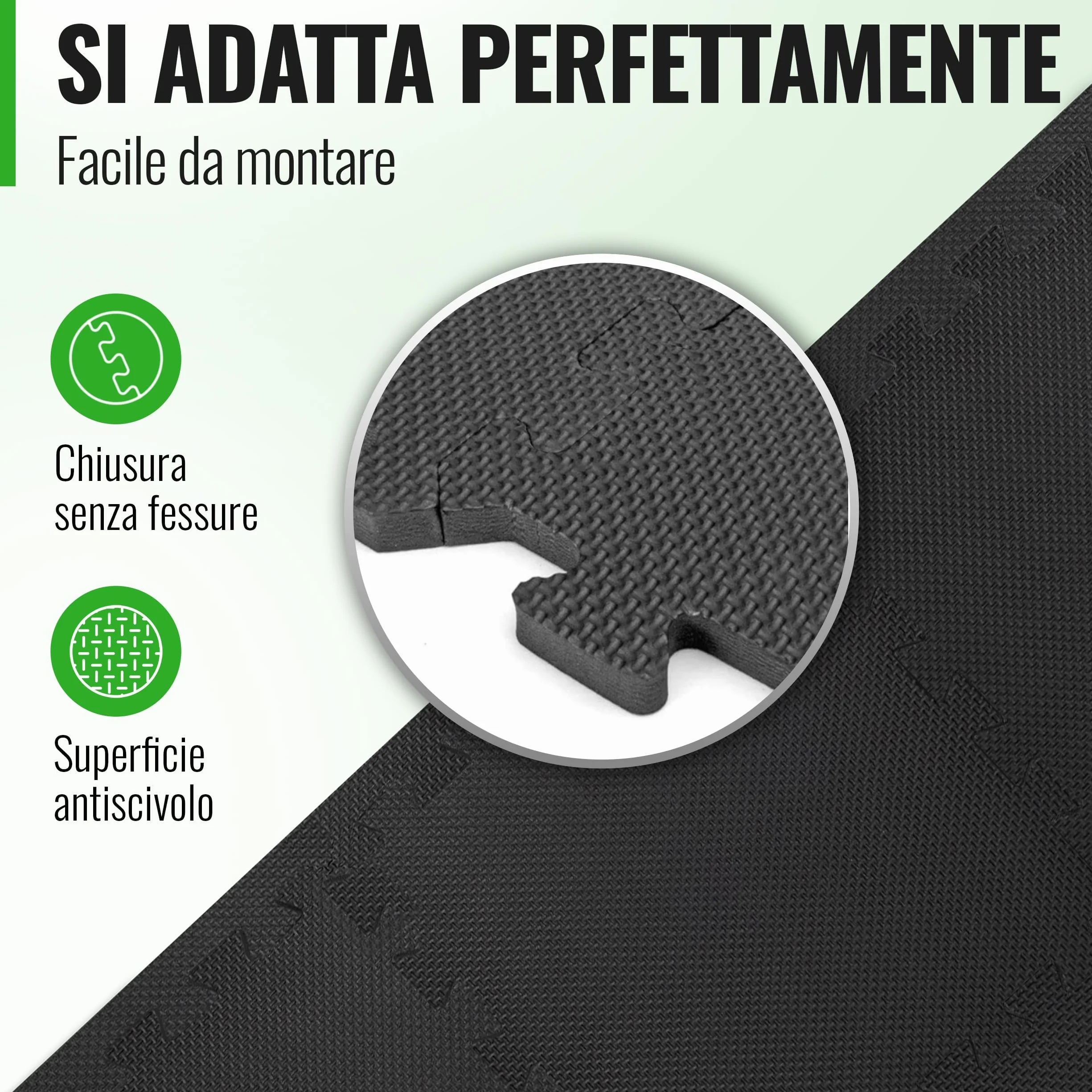 AthleticPro Fitness Tappetino protettivo per pavimento - tappetini extra spessi - tappetini protettivi antiscivolo per sala fitness e attrezzature per il fitness