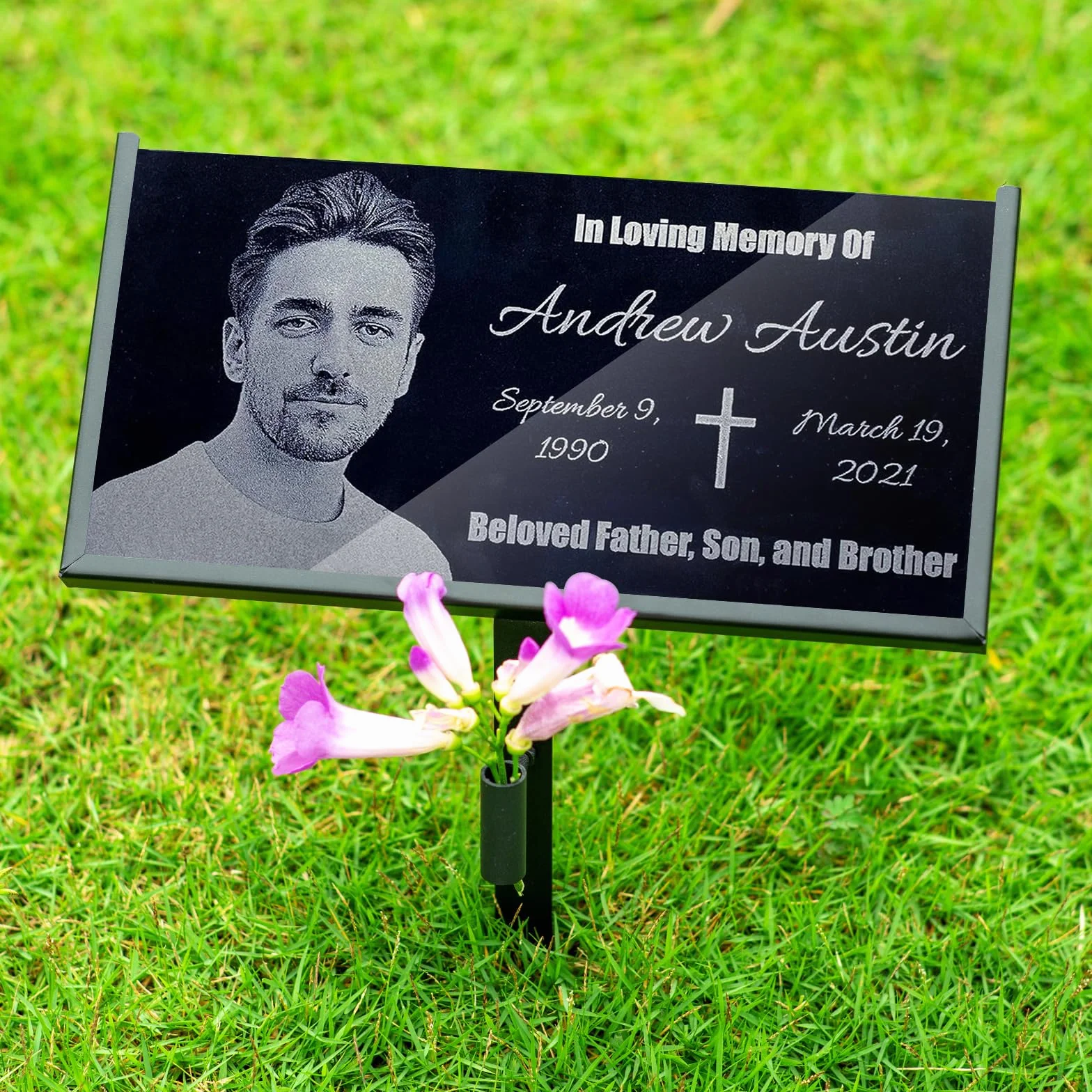 Supporto per lapide per cani e gatti, 30 x 15 cm, pietra tombale in ferro, per animali domestici, pietra commemorativa per persone care e animali domestici, per funerali