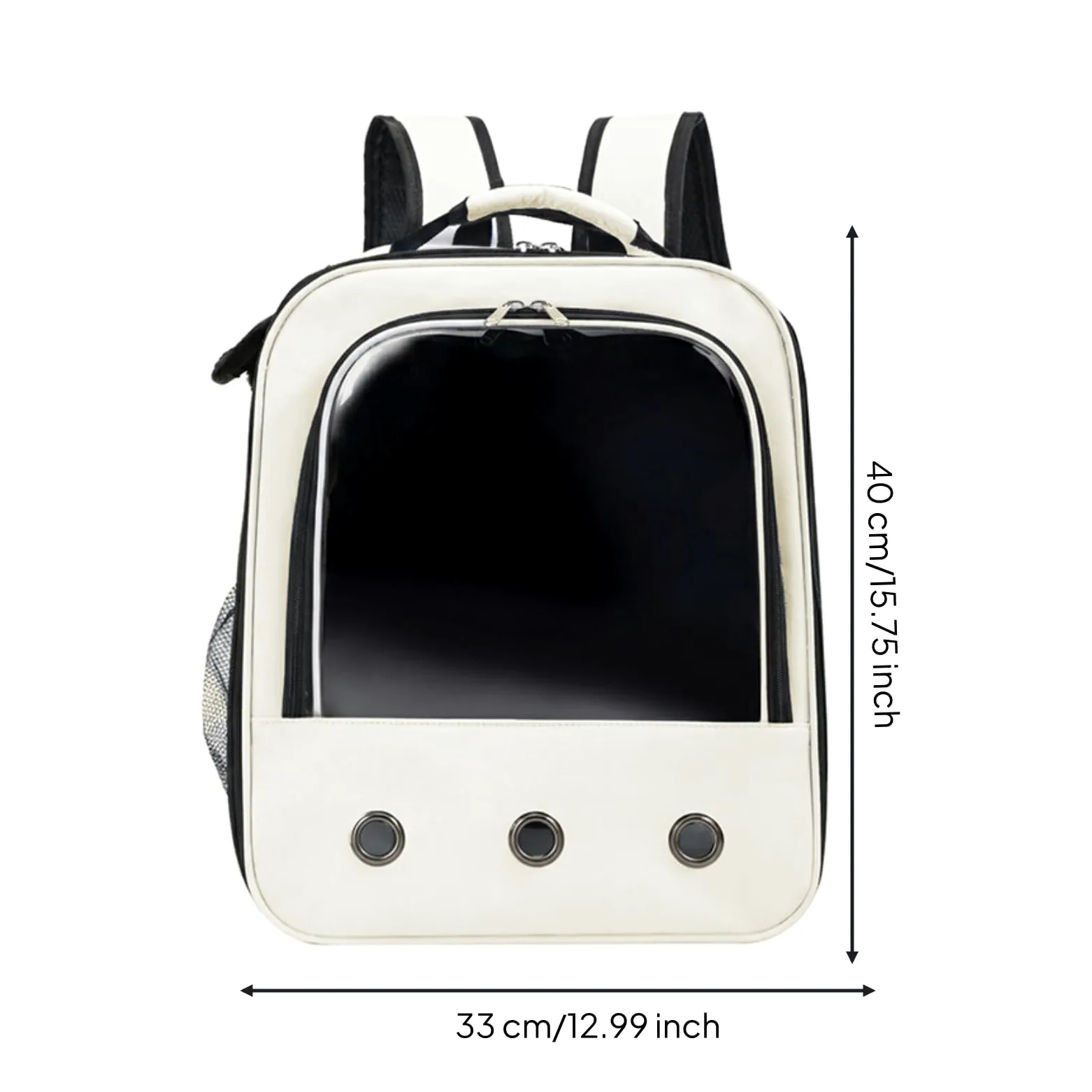 Zaino Trasportino Trasparente Trasportino con Oblò Ventilato Borsa per Cani Piccoli, Veterinario, Bianco
