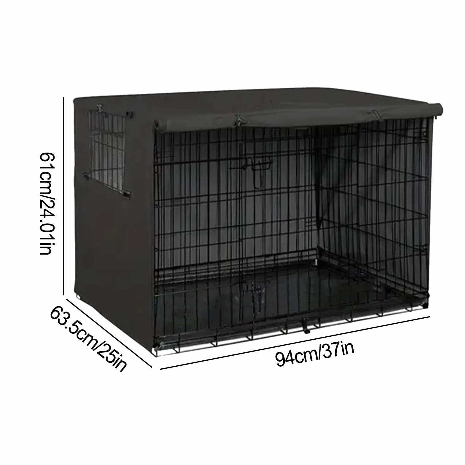 Copertura Gabbia Cani Impermeabile Tessuto Oxford 210D Doppia Porta per Kennel Cuccioli Gatti Addestramento Interni Esterni