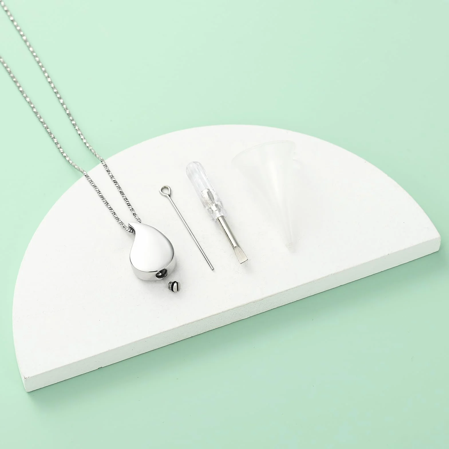 Zampa di animali domestici stampa teardrop urna collana per cenere per cane/gatto cenere ciondolo per cremazione gioielli commemorativi per donne e uomini