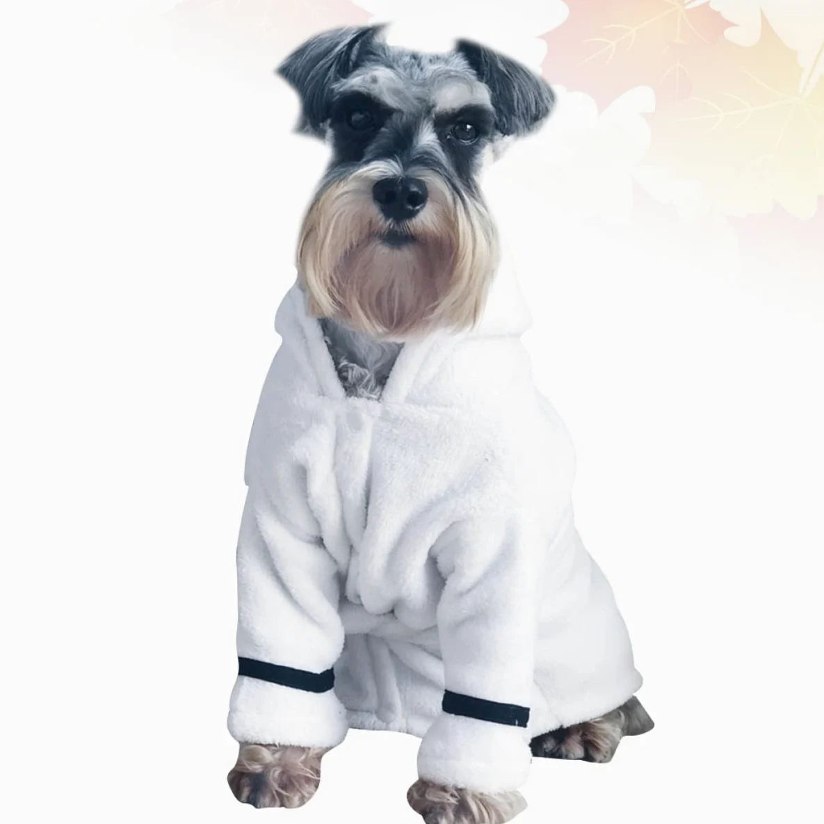 Accappatoio Assorbente per Animali, Asciugatura Rapida, Cotone | Bianco, per Cane e Gatto, Uso Dopo Bagno Autunnale, Stile Morbido e Caldo