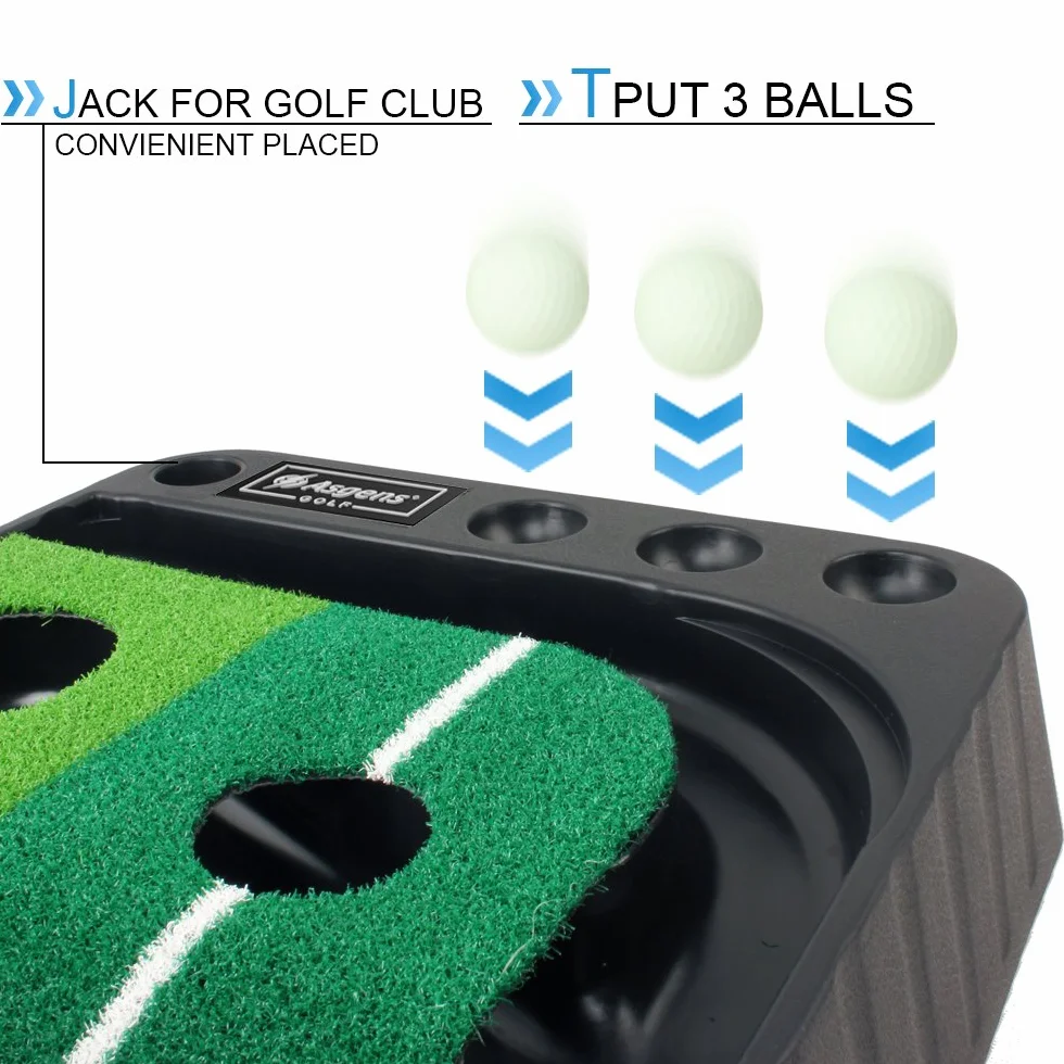 Golf Putting Trainer, Tappetino da Golf in Erba a due Colori con Traccia di Ritorno Dell'addensamento Della Pallina e Funzione Automatica(Niente Mazze da golf)