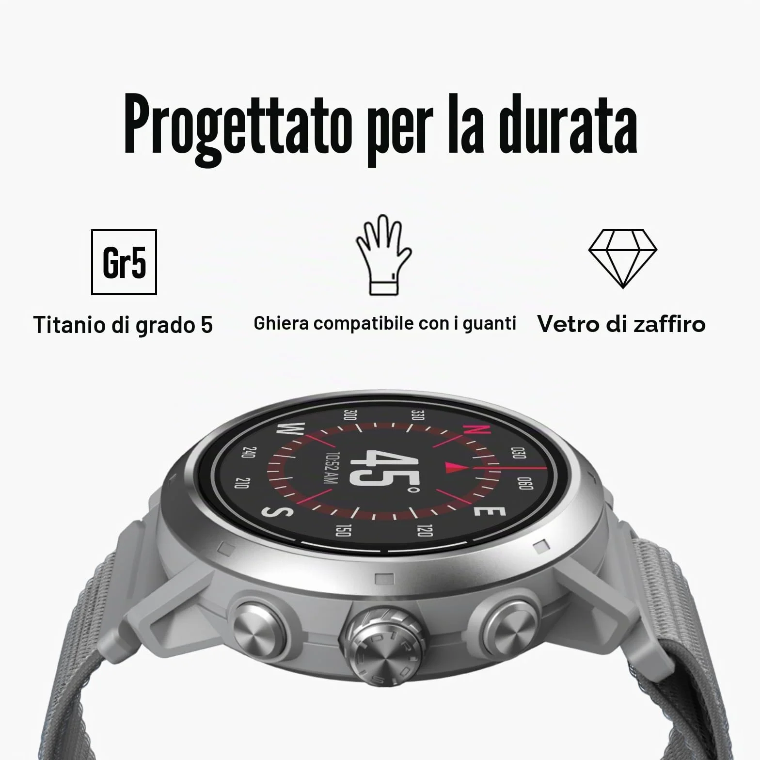 COROS Apex 2 Orologio GPS Outdoor, 1,2" Zaffiro Titanio, 17 giorni di autonomia, Navigazione al polso, Mappe offline, Cardiofrequenzimetro, Misurazione del sonno, Corsa, Ciclismo (Grigio)