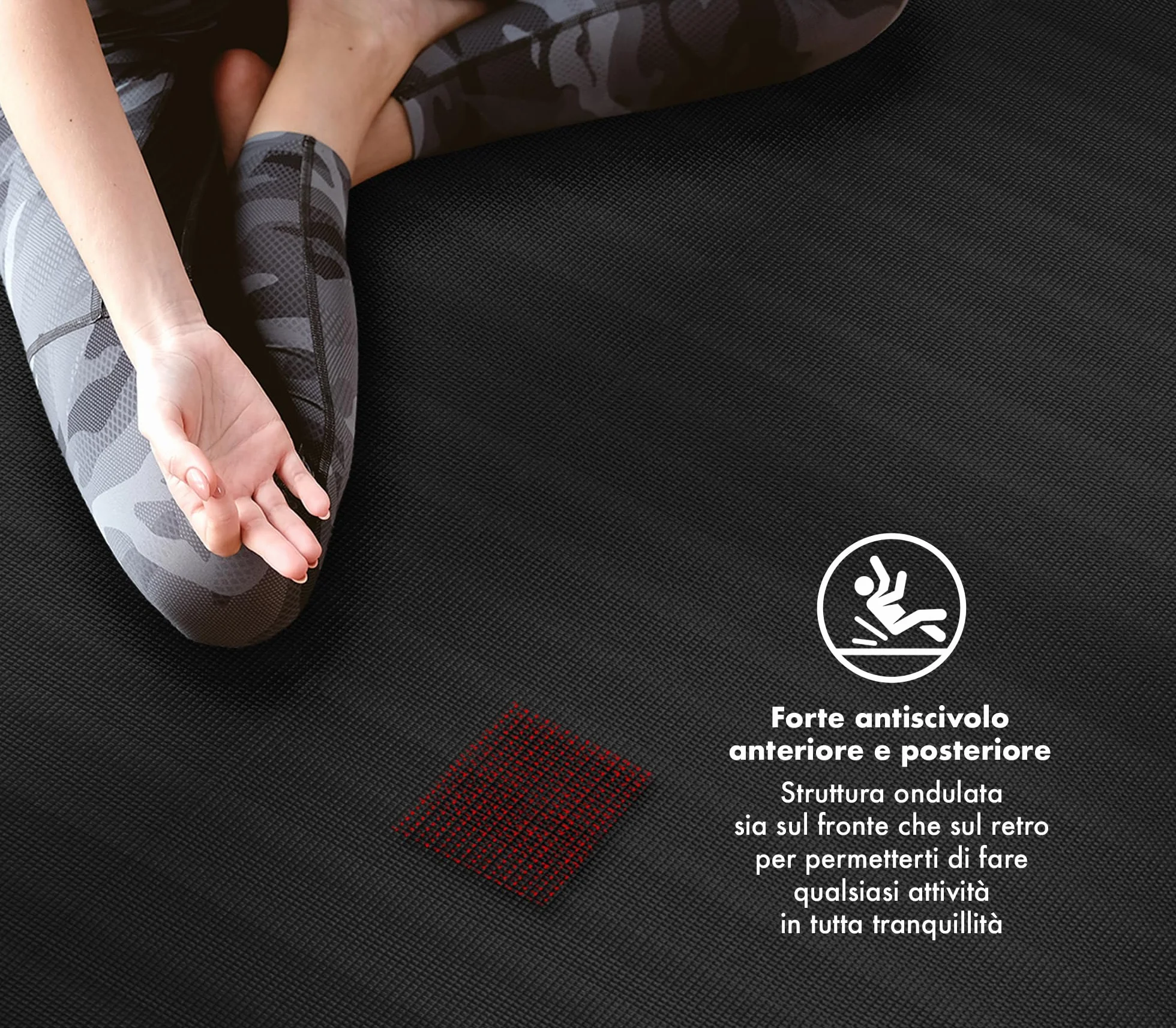 Tappetini YOGA Antiscivolo e Resistente: 120x180 cm + 180x200 cm, Spessore 4 mm - Tappeto Per Esercizi, Allenamento Casa Palestra Materassino Fitness Pilates - In Pvc Arrotolabile Facile Trasporto