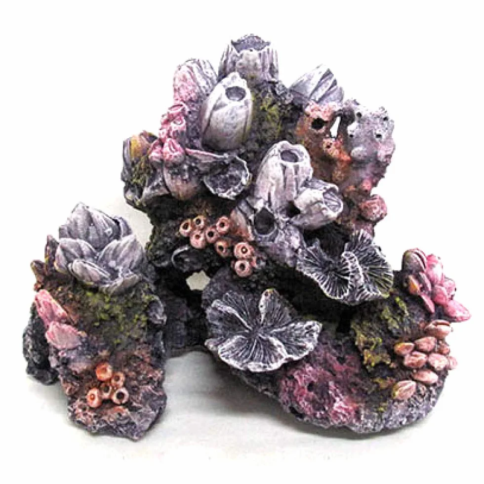 Amtra Deko Reef Roccia con Coralli - Decorazione in Resina atossica per Acquari, Accessorio Ornamentale subacqueo, Decorativo rifugio nascondiglio, Dipinto a Mano, Dimensione 15 * 20 * 12 cm