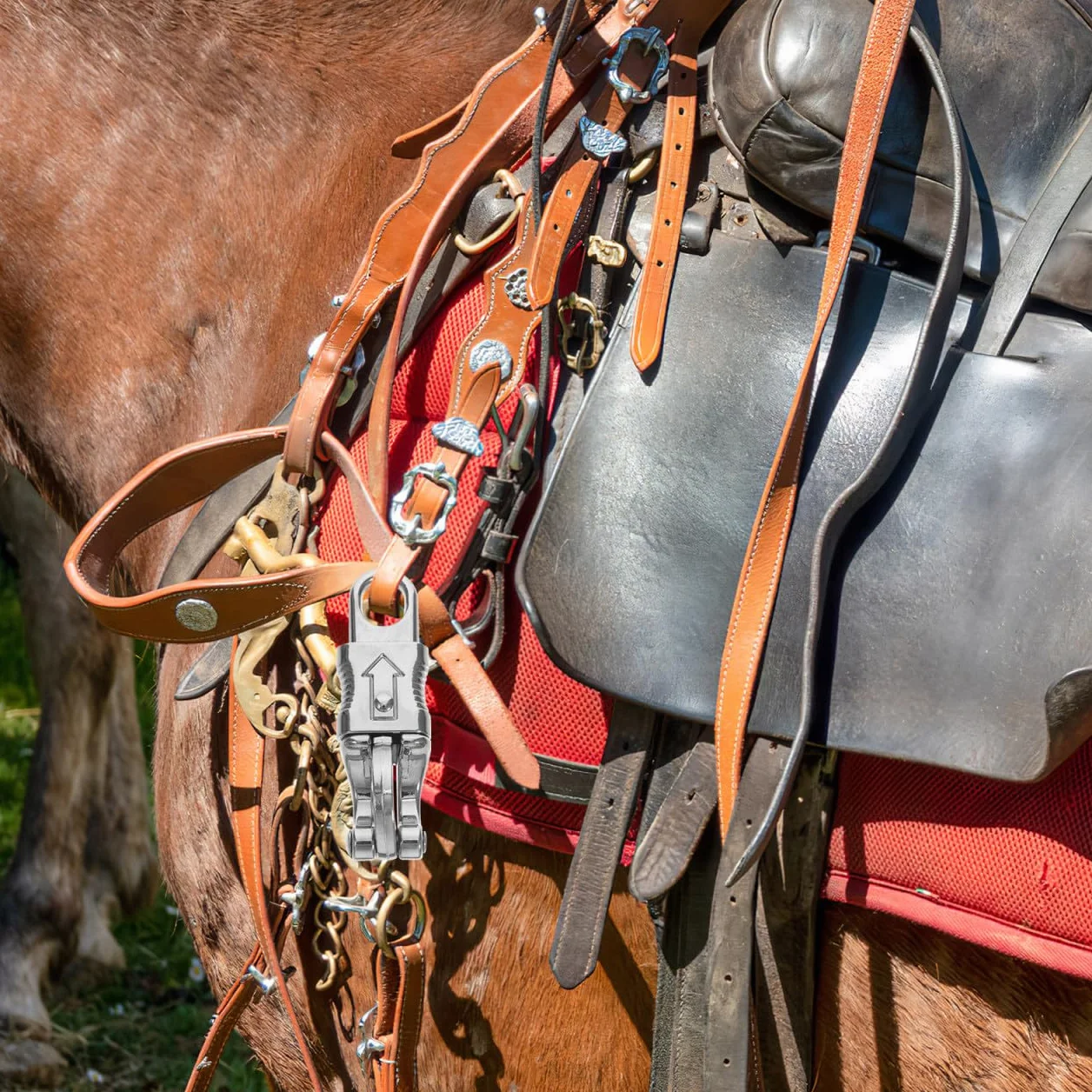 Housoutil Gancio Di Panico a Rilascio Rapido Con Occhio Fisso 4.02X1.30X2.36 Pollici in Lega Di Zinco Snap Di Panico Per Paracord Accessorio Per Ciclismo Equestrazione Controllo Cavalli 2 Pezzi