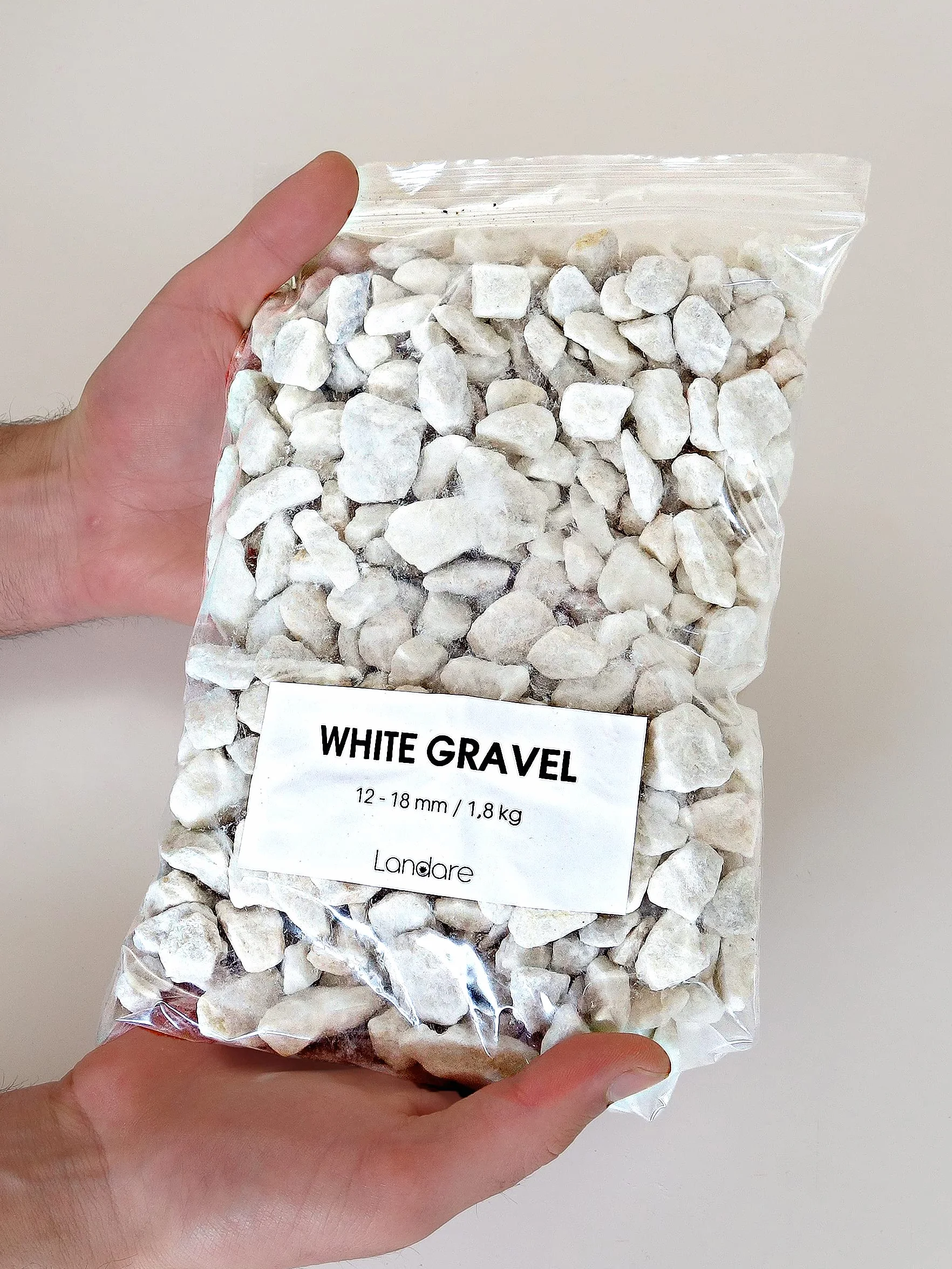 Ghiaia Bianco 1,8kg Sassolini Decorativi per Vasi Acquario Giardino 12-18 mm