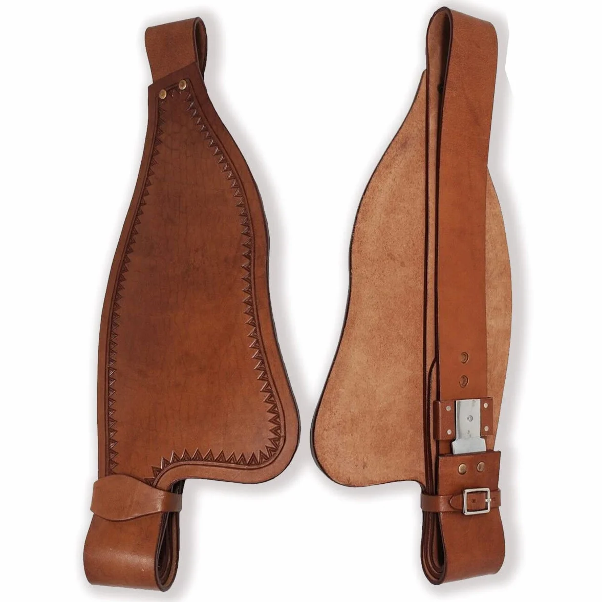 Cavallo Western Adulto Tooled Vera Pelle di Ricambio Parafanghi Sella Fatto a Mano Venduti in Coppia ST-016
