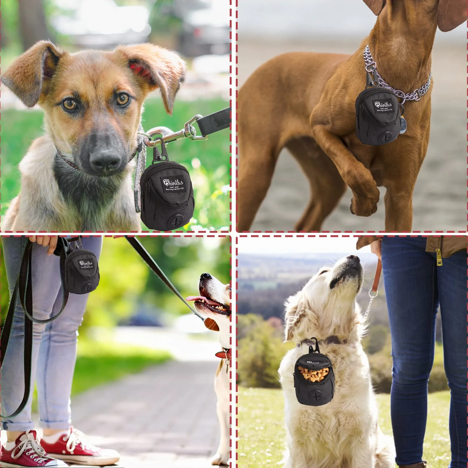 Yoosso Distributore di Sacchetti per Cacca di Cane, Dispenser per Sacchetto Sacchetto per Animali Domestici per L'addestramento del Cane da Passeggio (Nero)