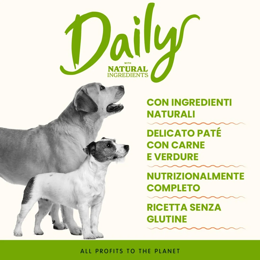 Almo Nature Daily Alimento Umido per Cani Adulti con Vitello e Carote 300g Confezione da 9