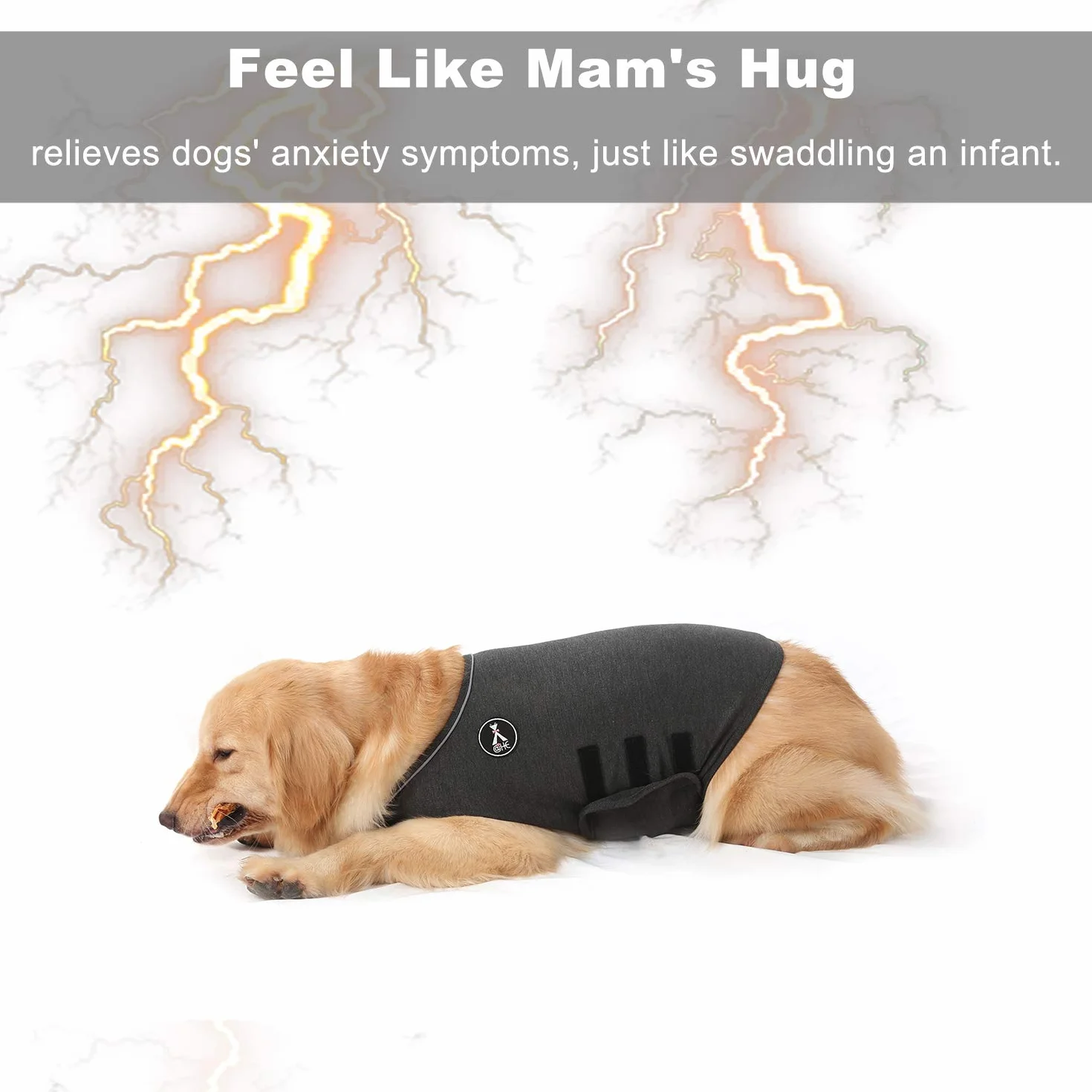 Cappotto per cane ansioso giacca leggera avvolgente comfort calmante grigio M