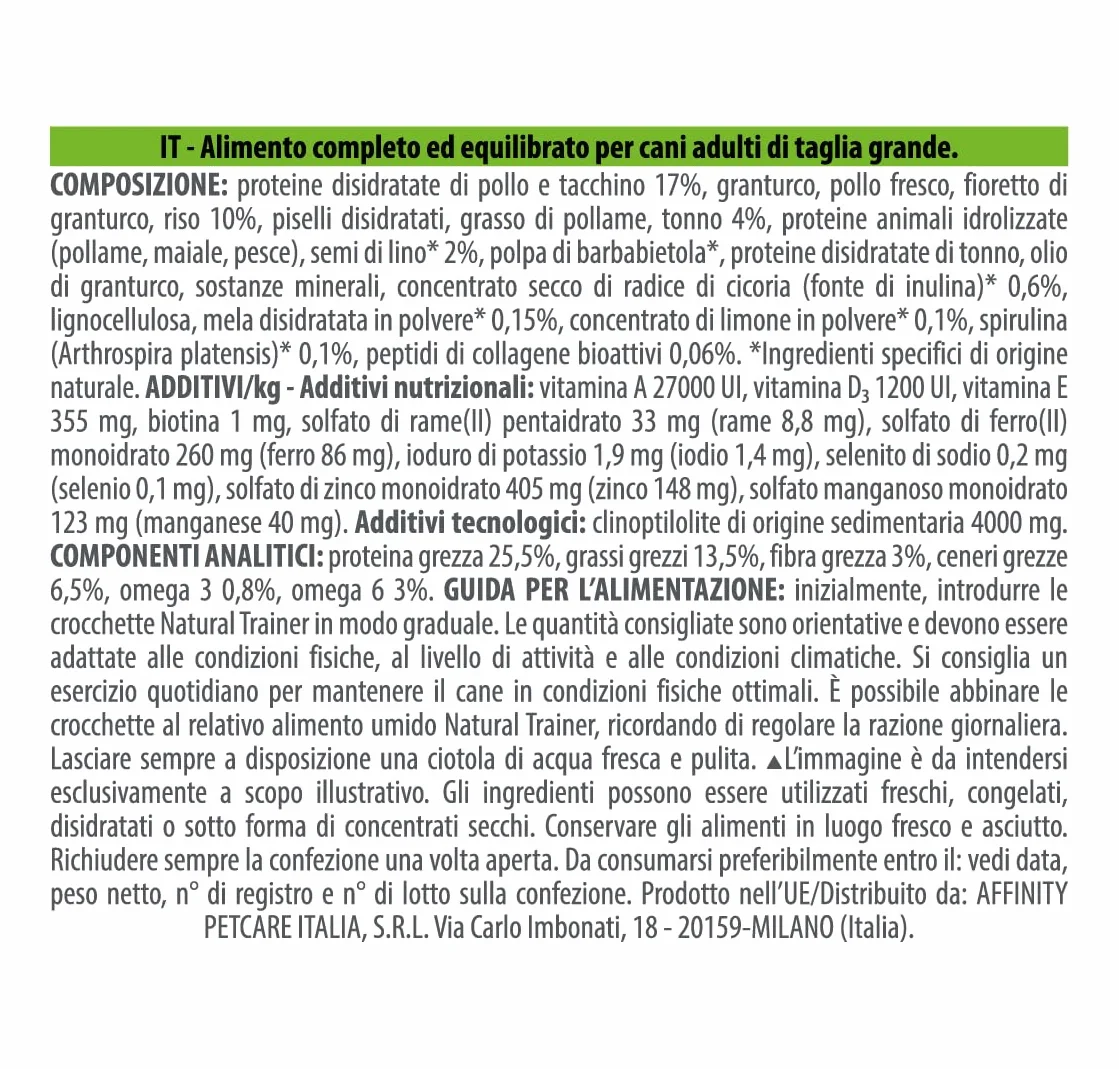 Natural Trainer Maxi Cibo per Cani Adulti con Tonno 12kg