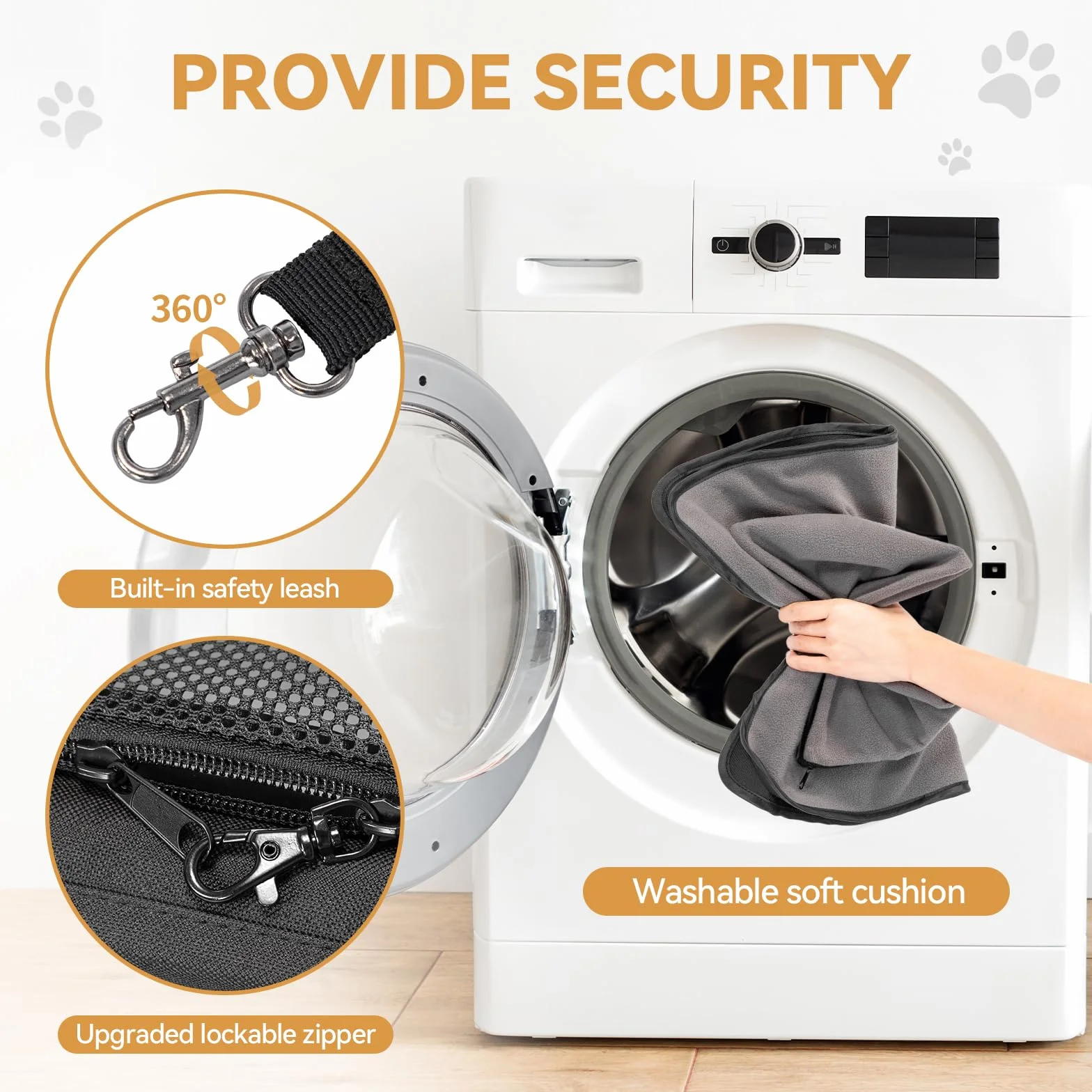 Petsfit Borsa per il trasporto di gatti e cani, aeroplano | borsa per cani e trasportino gatto | borsa aerea per animali domestici | trasporto sicuro in auto, aereo e treno, L/nero