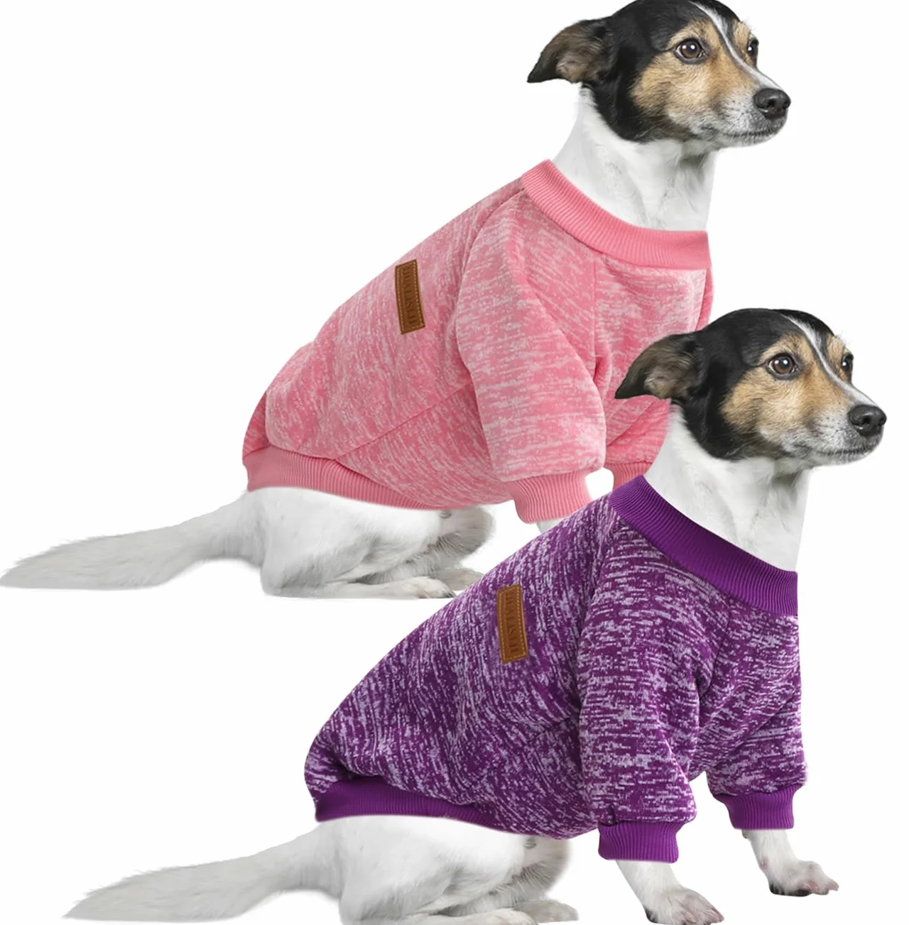 4XL Maglione Cane Taglia Grande Felpe per cani Maglione Labrador Maglia Pile Cane, Bellissimi Colori, Molto Caldo, Facile da Infilare e Togliere (4XL, Rosa+Viola)