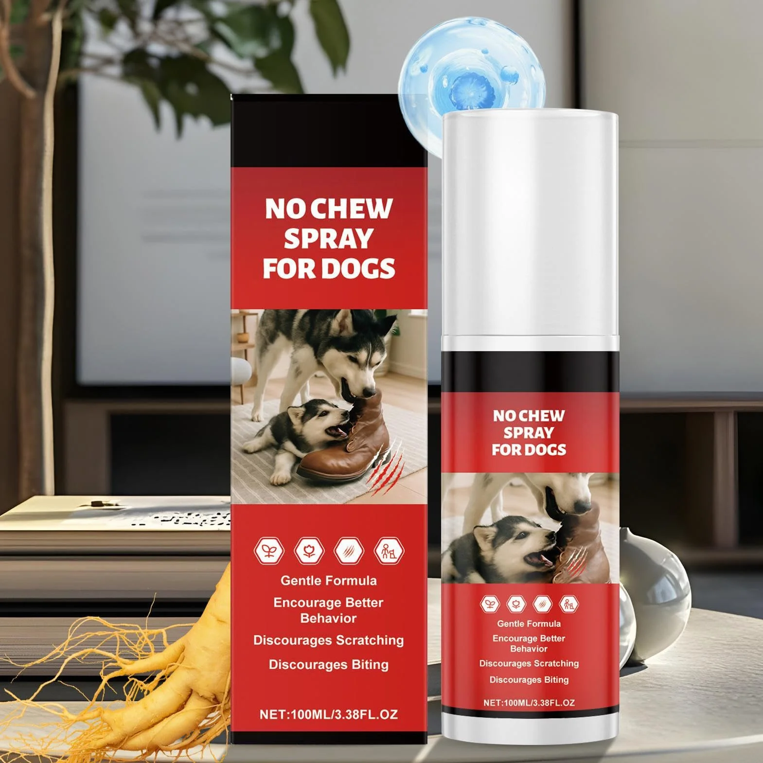 Generico Spray Anti Rosicchiamento per Cani,100ml Spray Masticazione Immediato | per l'Addestramento per la Protezione dei Mobili Leccamento delle Zampe Addestramento alla Gabbia per Conigli Gatto