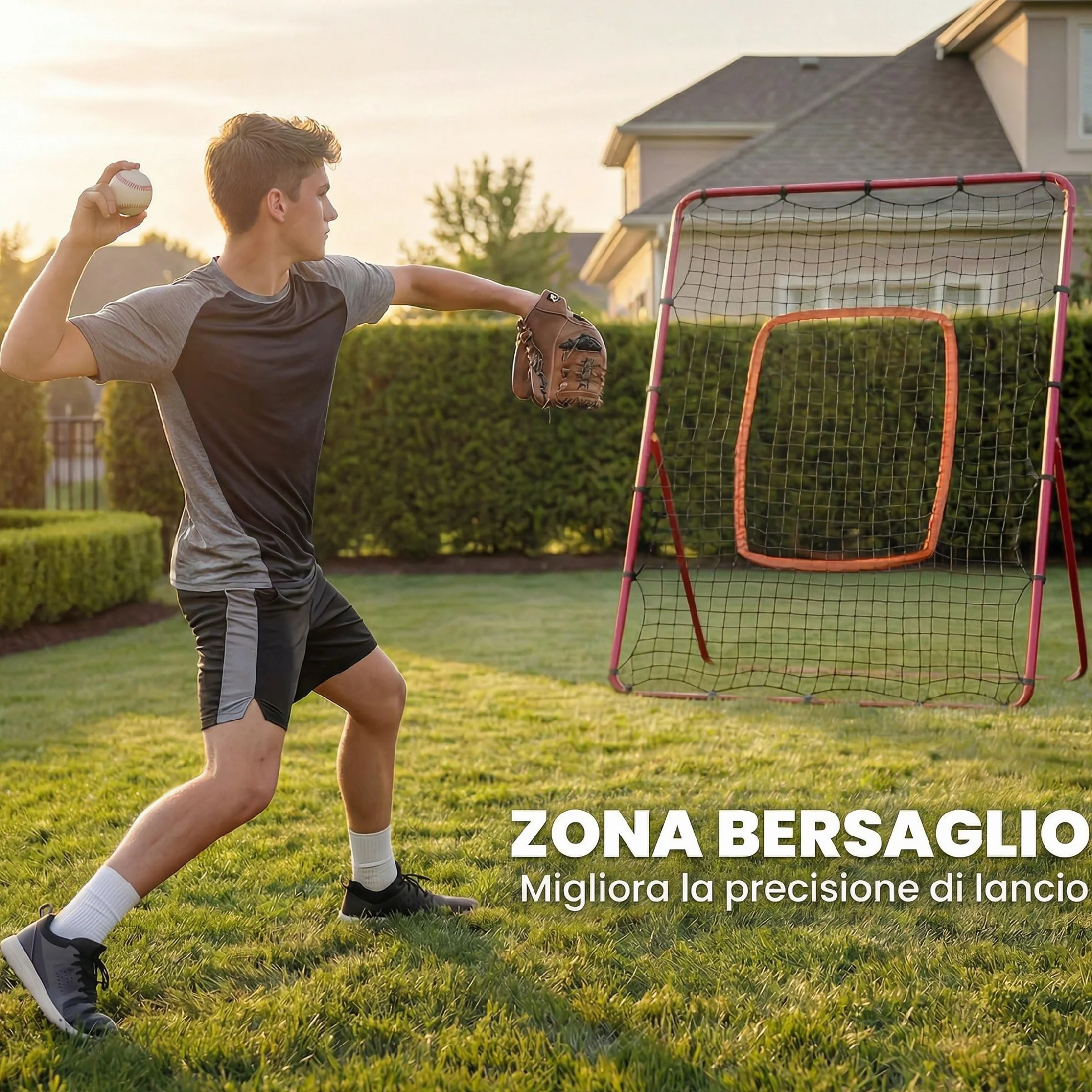 SPORTNOW Rete da Rimbalzo per Baseball, Rebounder Portatile con 4 Angolazioni Regolabili per Calcio, Baseball, Softball e Lacrosse, Per Lanci, Passaggi e Allenamento di Presa