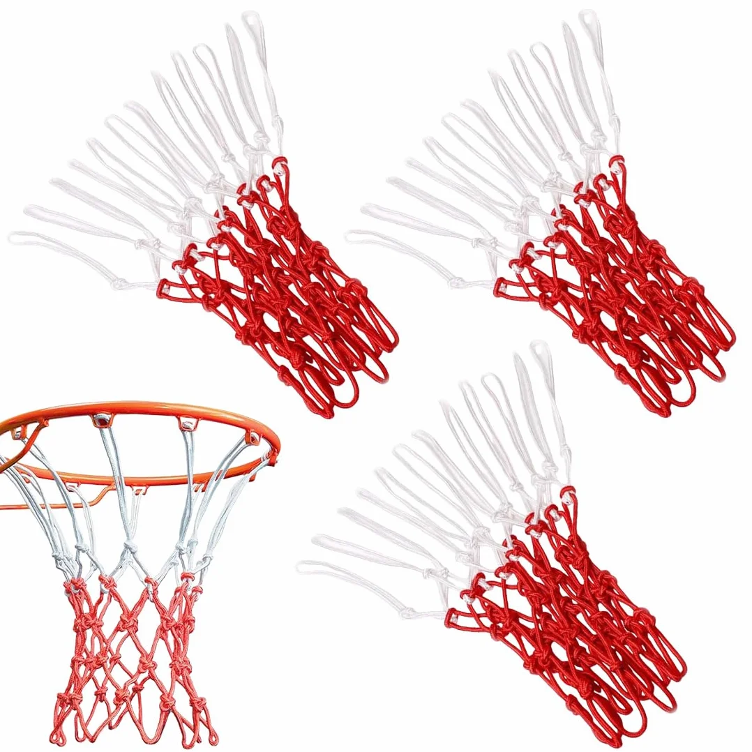 3 Pezzi Rete da Basket Rimovibile, Ricambio Professionale Portatile per Canestri Interni ed Esterni,canestro basket esterno,Rete per Canestro da Basket,Rica mbio Rete da Bas ket
