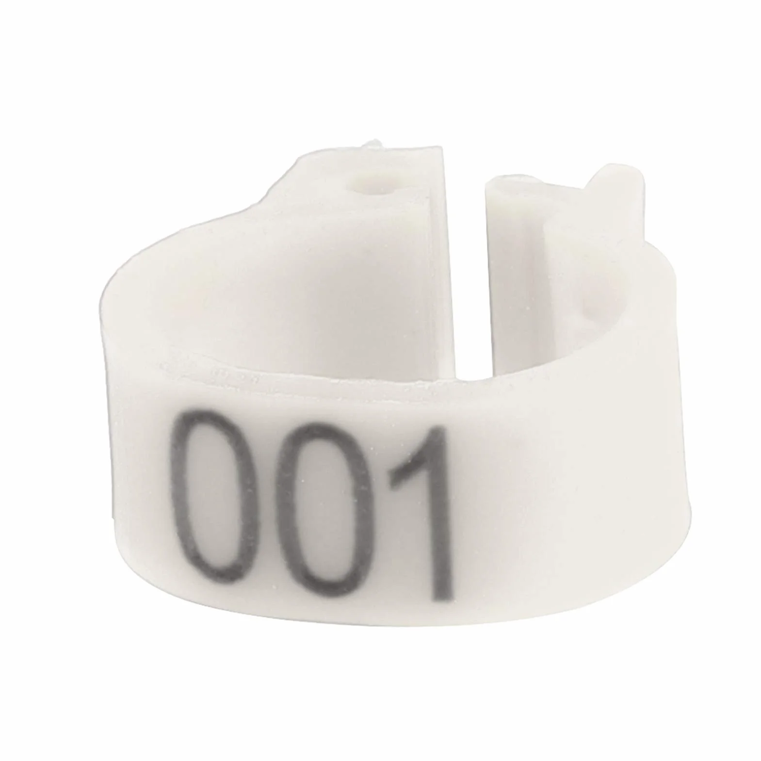 Cyrank 100 Pz/Borsa Anelli di Piccione, 8mm Anelli per Zampe di Uccello in Plastica 001-100 Anelli di Fasce per Gambe di Uccello di Piccione di Lettera di Plastica Numerata(Bianco)
