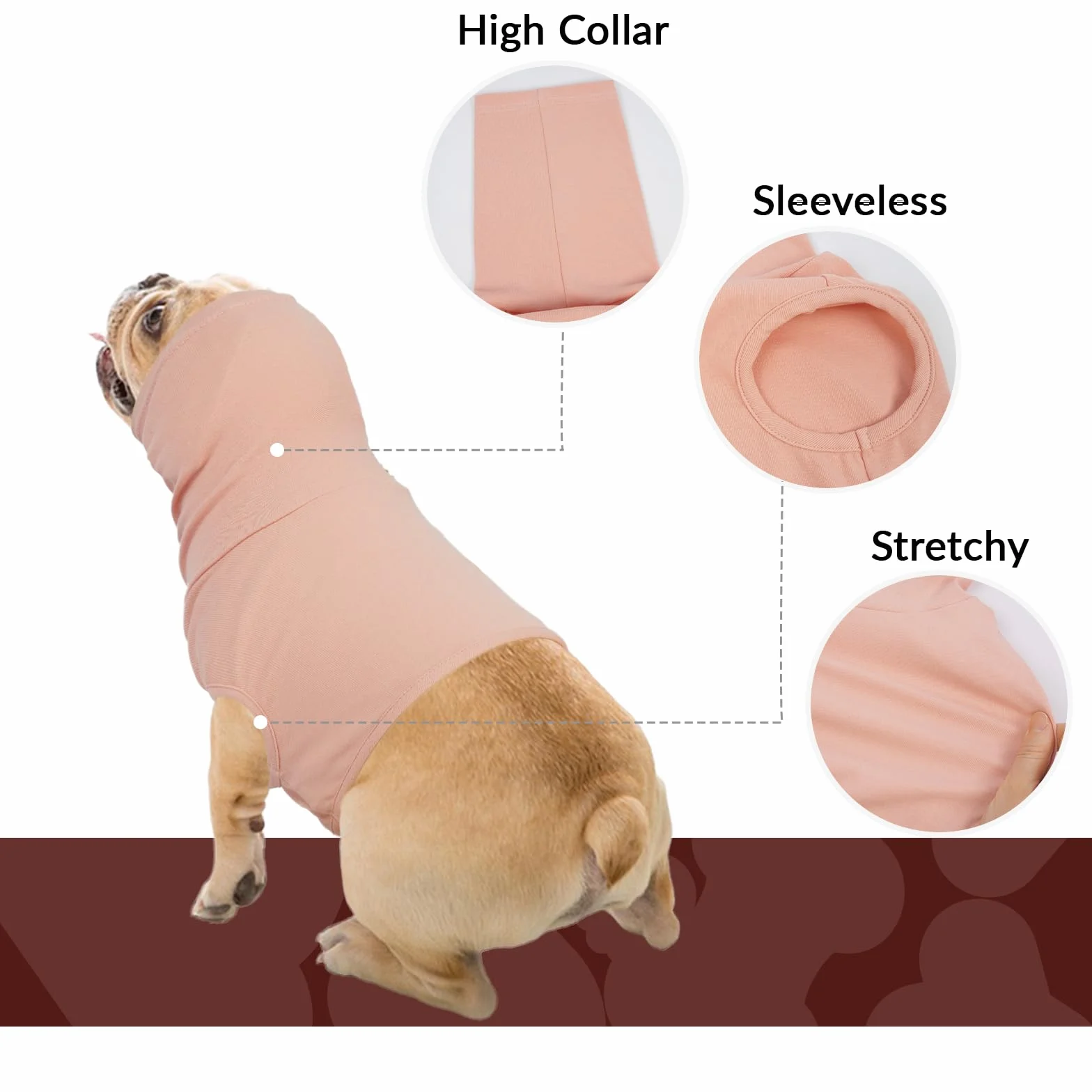 Fascia per ematoma auricolare canina e felina rosa pelle S