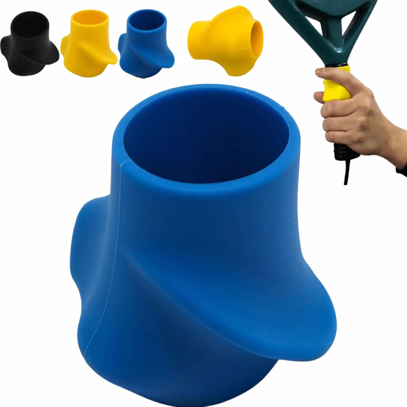 Copertura per manico per racchetta da tennis, antiscivolo, in silicone, con guida per la posizione della mano, riduce l'affaticamento del polso e del gomito, adatto per tennis, paddle, pickleball