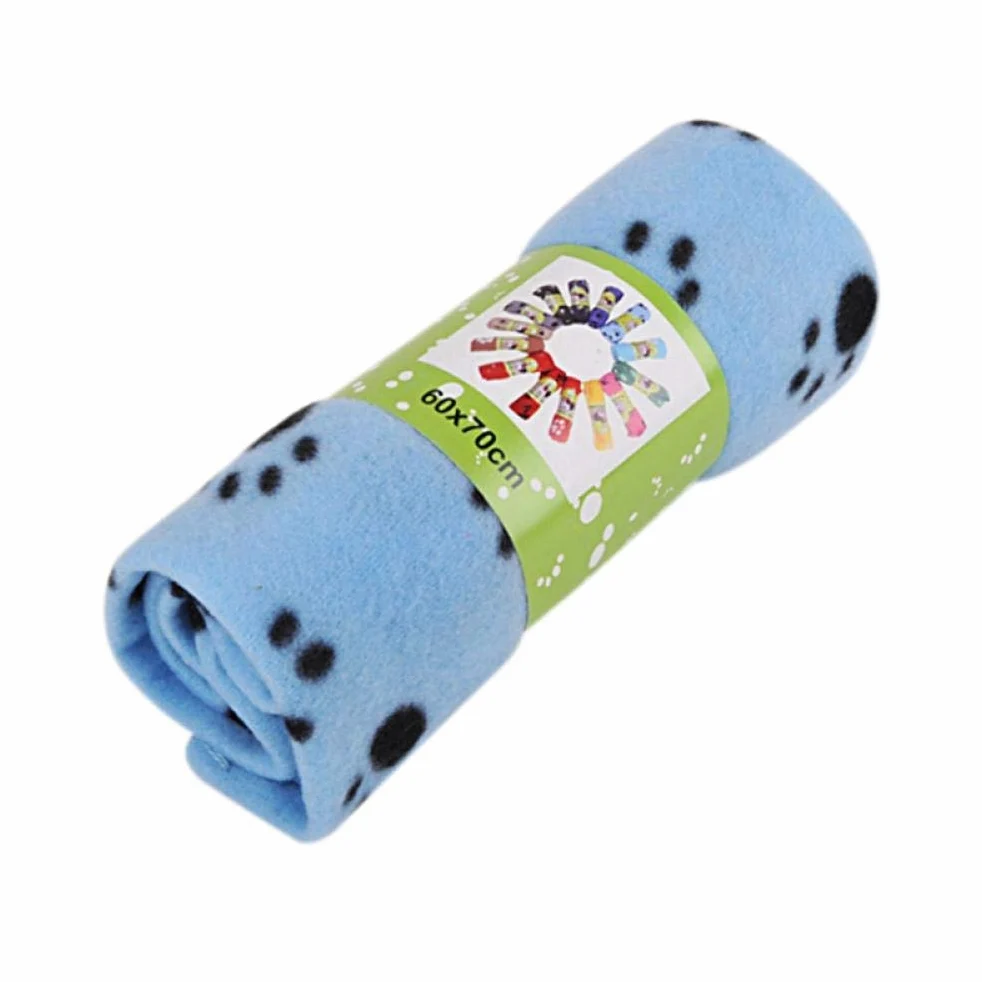 Coperta per Gatti Pet Morbida Coperta Calda Cane Gatto Carino Floreale Zampa Letti Cucciolo Doppia Faccia Mat per Divano Auto Sedile Posteriore 5Pz Blu