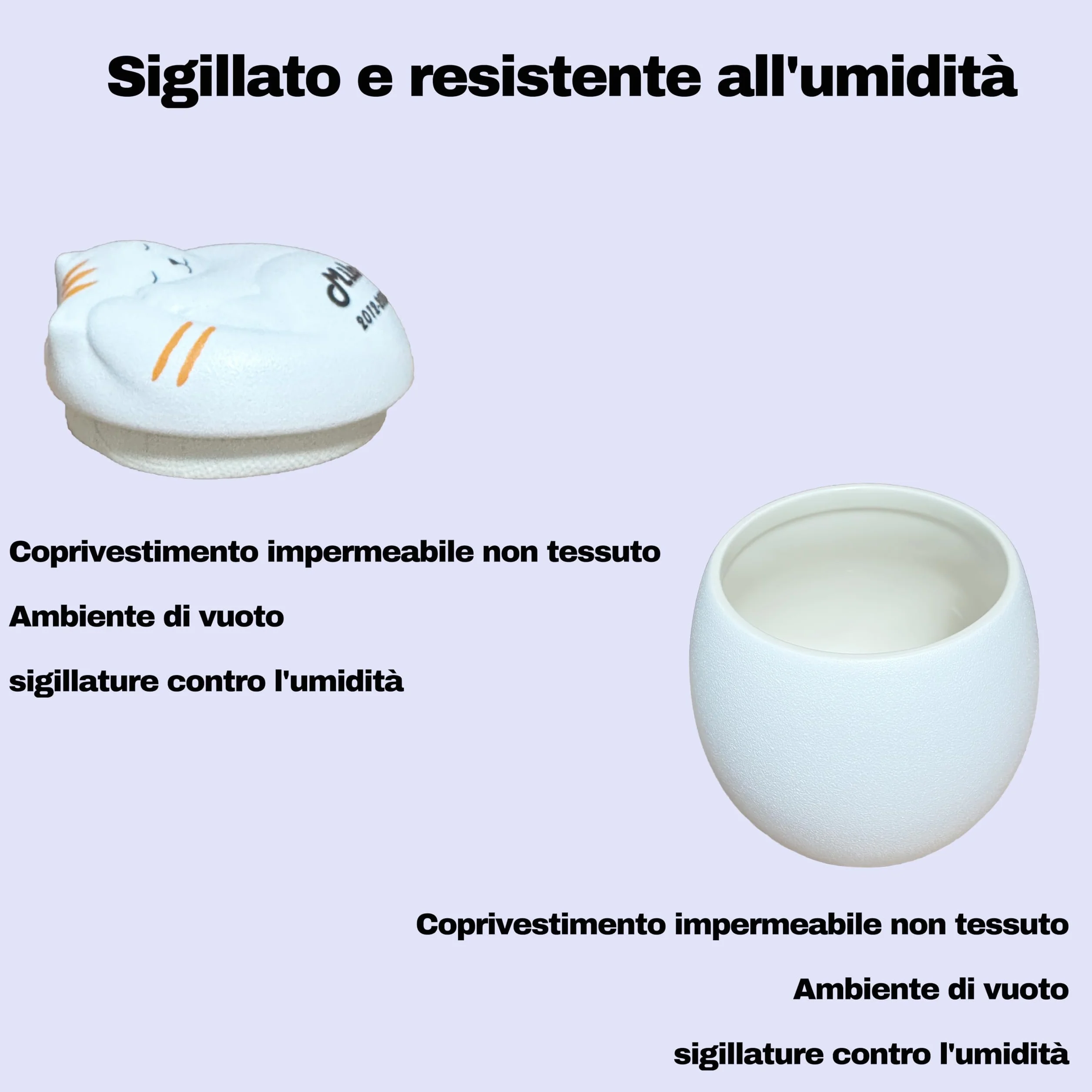 Urna per gatti in ceramica fatta a mano per ceneri animali domestici personalizzabile (nero)