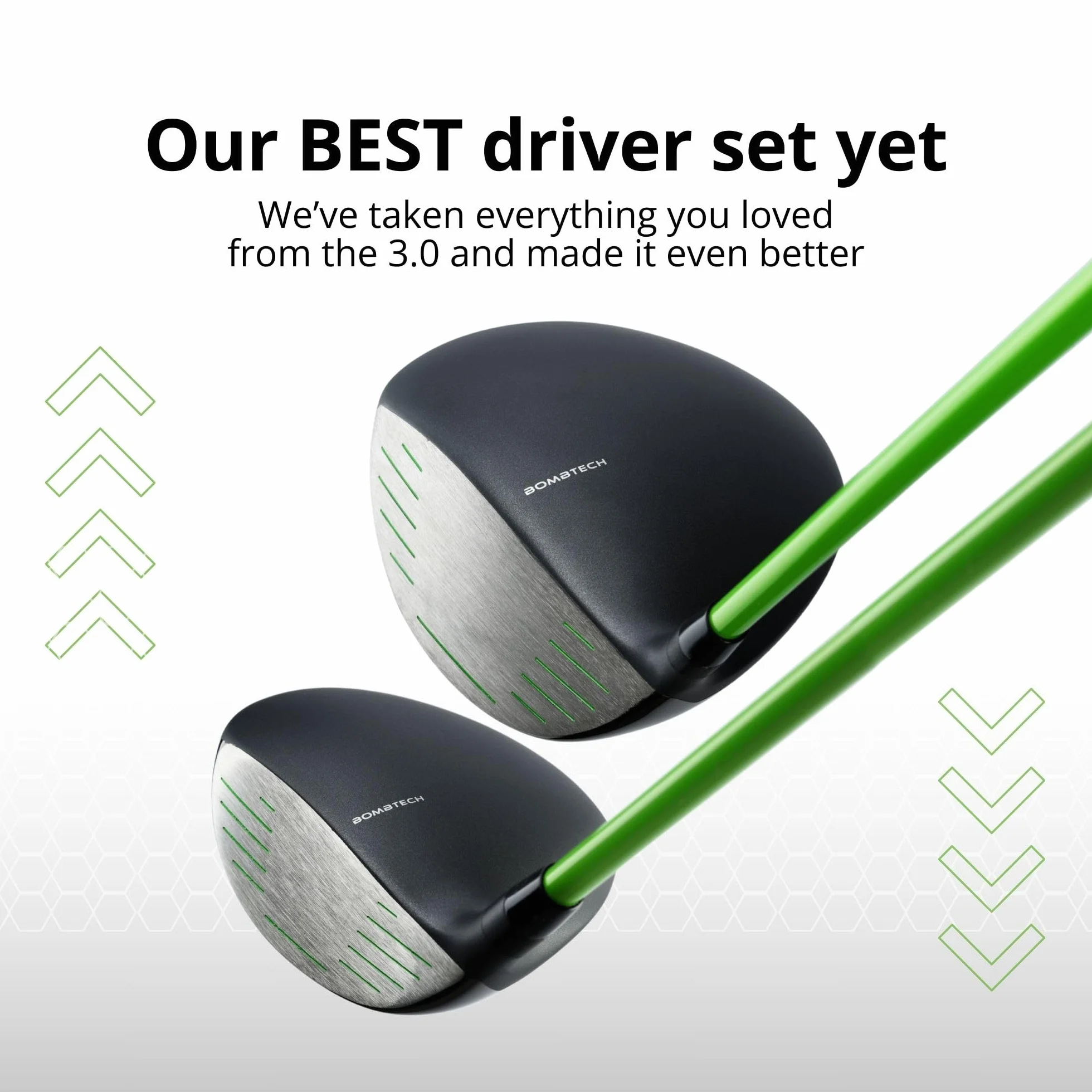 BombTech Golf - 4.0 Driver e 3 Legno Bundle - Premium Golf Wood Set per uomo - Facile da colpire Tee - Max perdono e precisione
