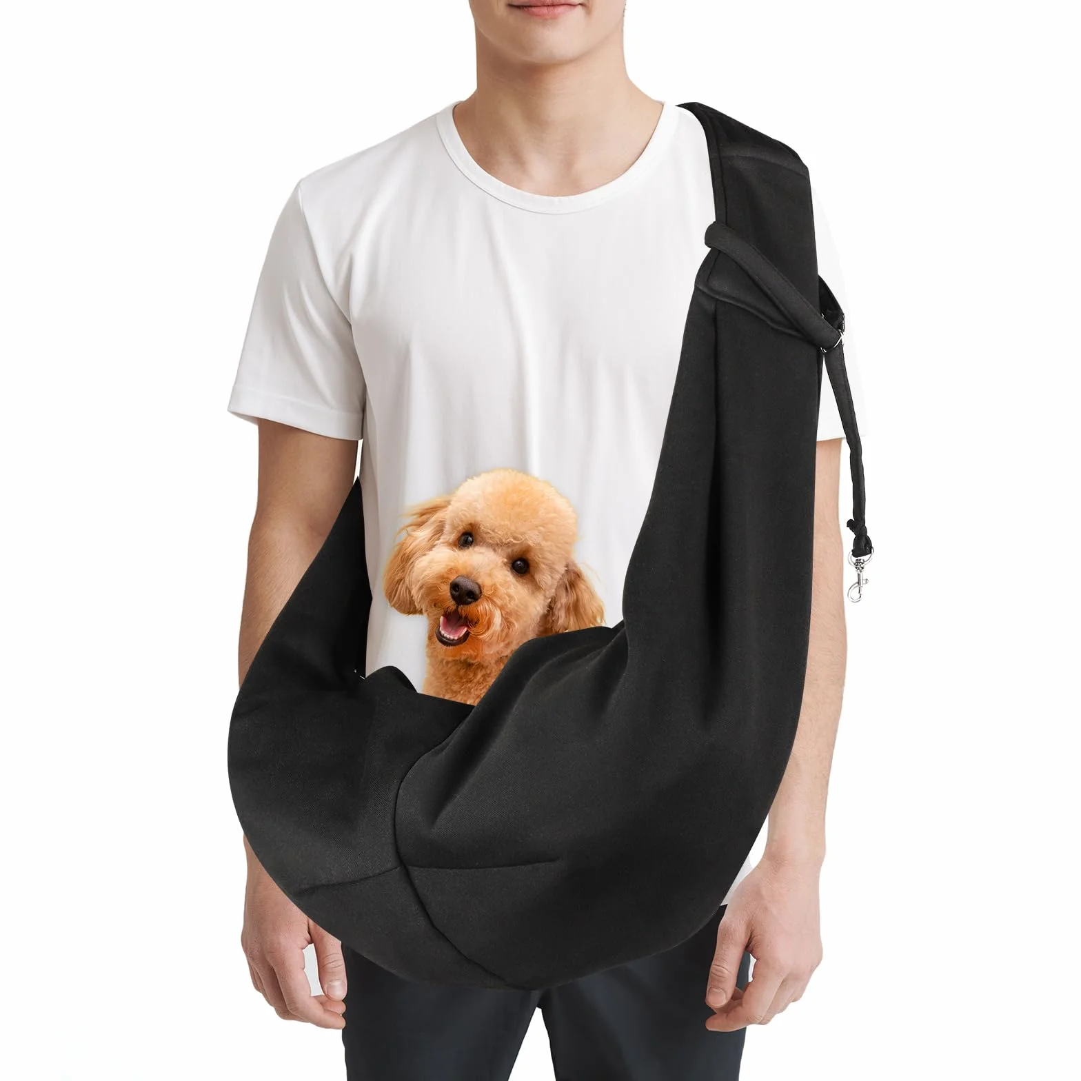 Cooja Borsa da Viaggio per Cani e Gatti Trasportino da Passeggio, Zaino Regolabile Trasportino Gatto Cano Marsupio da Viaggio Per la Passeggiata Quotidiana All'aperto Viaggio (Nero)