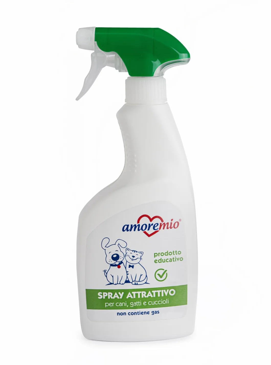 Amore Mio | Spray Attrattivo per Cani, Gatti e Cuccioli, Prodotto Educativo per Addestramento Lettiera, Traversina, Abituante, Spray Correttore per Animali Domestici - 500 ml