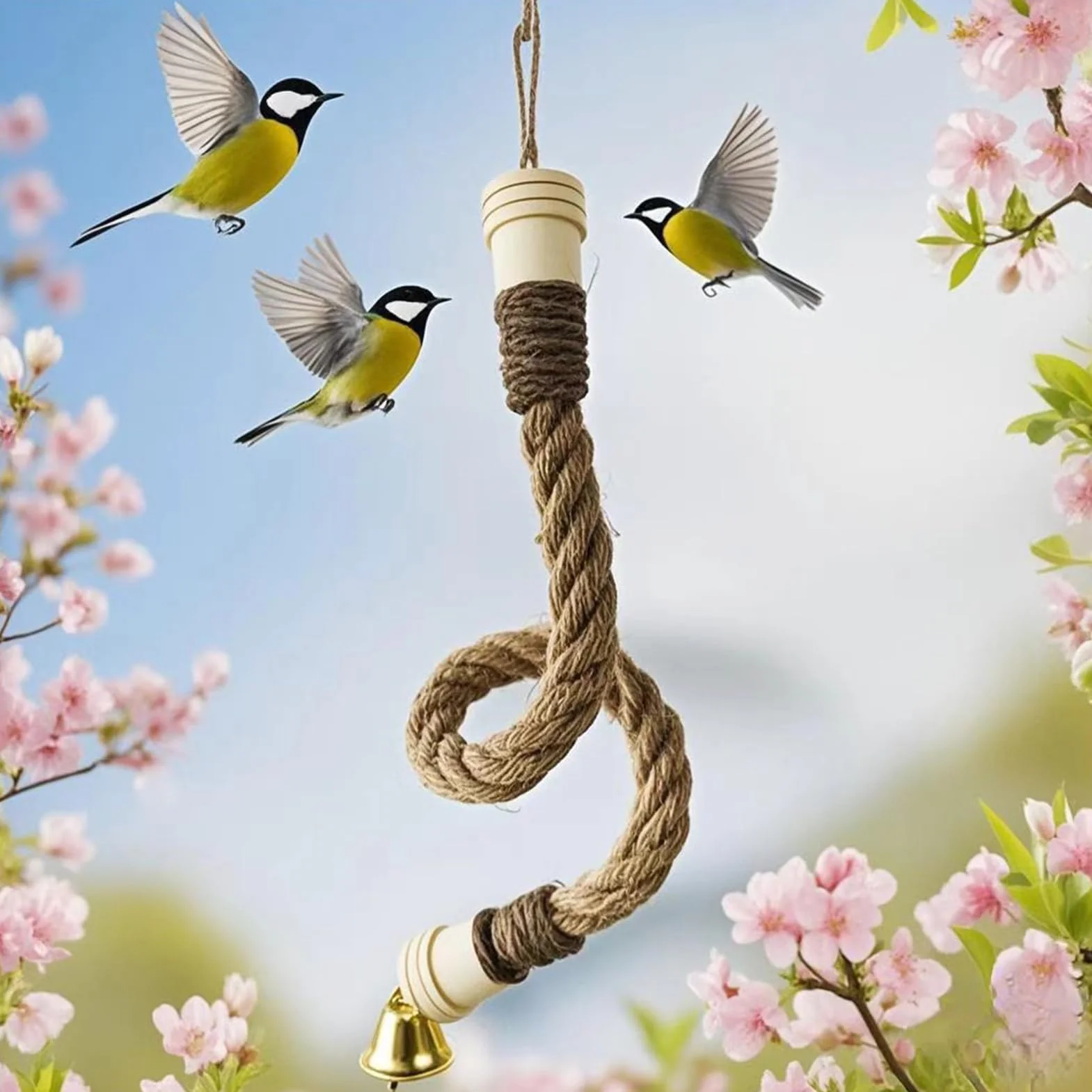 Bastoni da arrampicata per gabbie per uccelli – Altalena flessibile per voliera