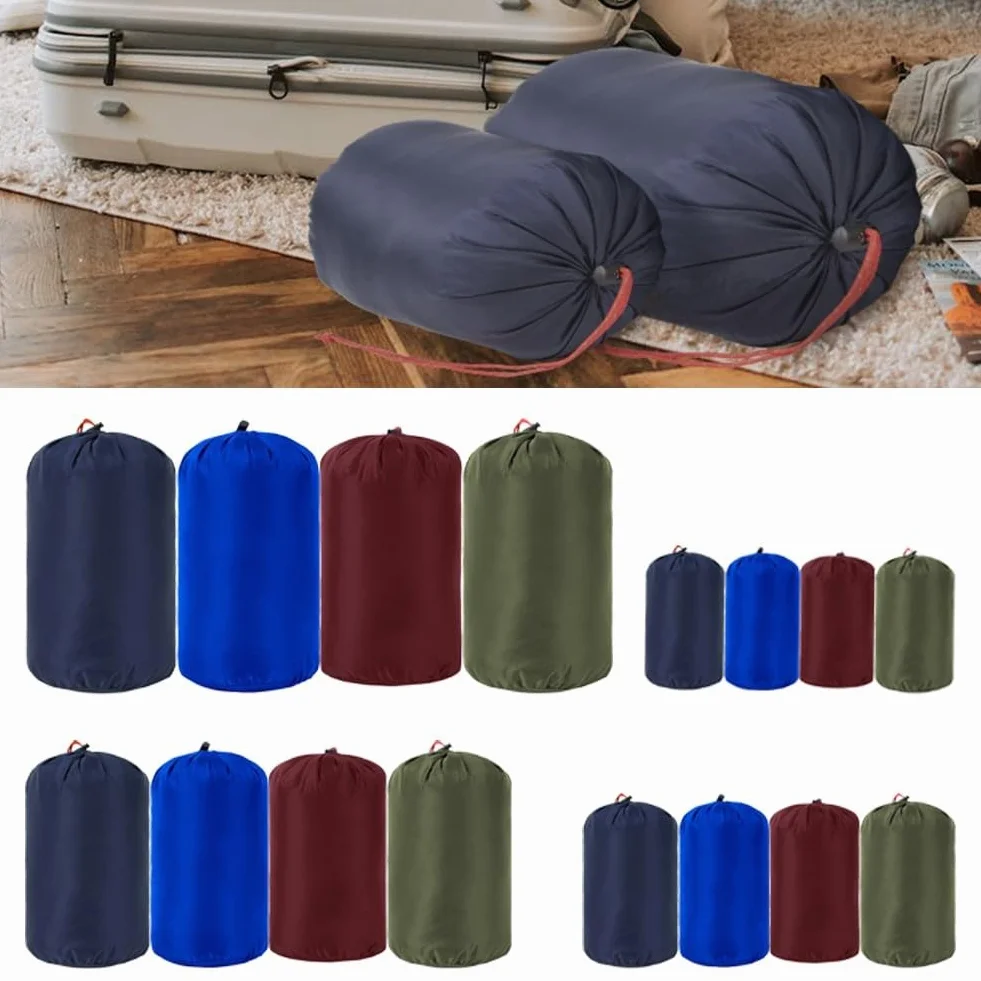 Sacchetto multiuso con coulisse blu scuro per piumini e sacchi a pelo