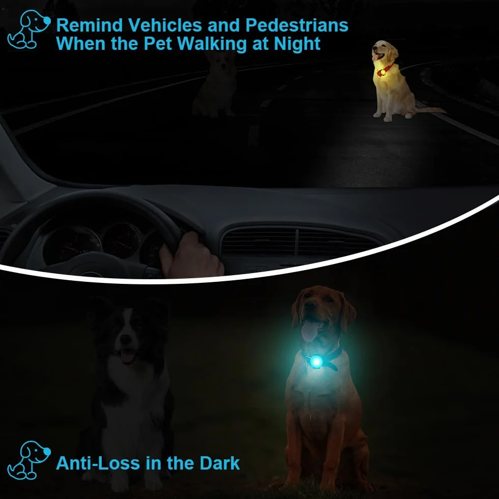 AUAUY Luce Lampeggiante a LED di Sicurezza per Cani Gatti, Ricaricabile USB
