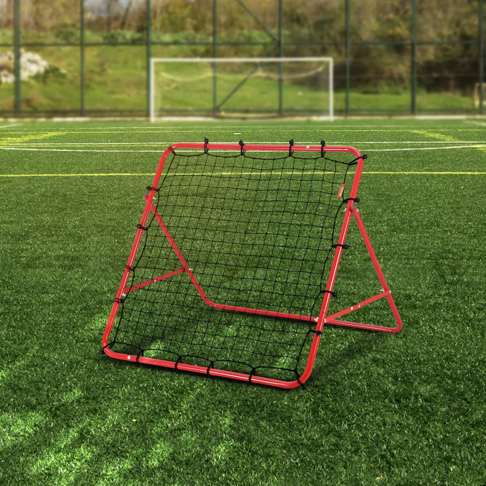 VEVOR Rete da Calcio Rimbalzo Pop Up 1 x 1m Rete da Calcio Rimbalzo da Allenamento Portatile per Giardino Angolo Regolabile Tubo in Ferro Rete in PE, Obiettivo Calcio Pieghevole Bambini Adolescenti