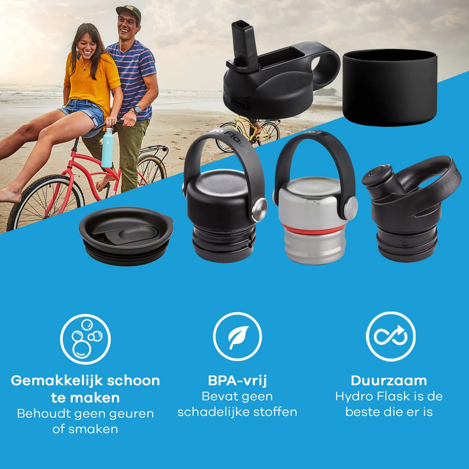 HYDRO FLASK Flex Boot Silicone Protective Cover for 1.183 ml Bottles Cobalt