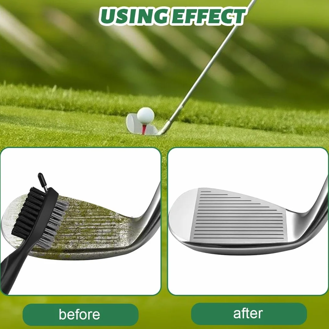 JEYORZY 2 in 1 Spazzola da Golf per Mazze con Setole Retrattili per Pulizia Scanalature