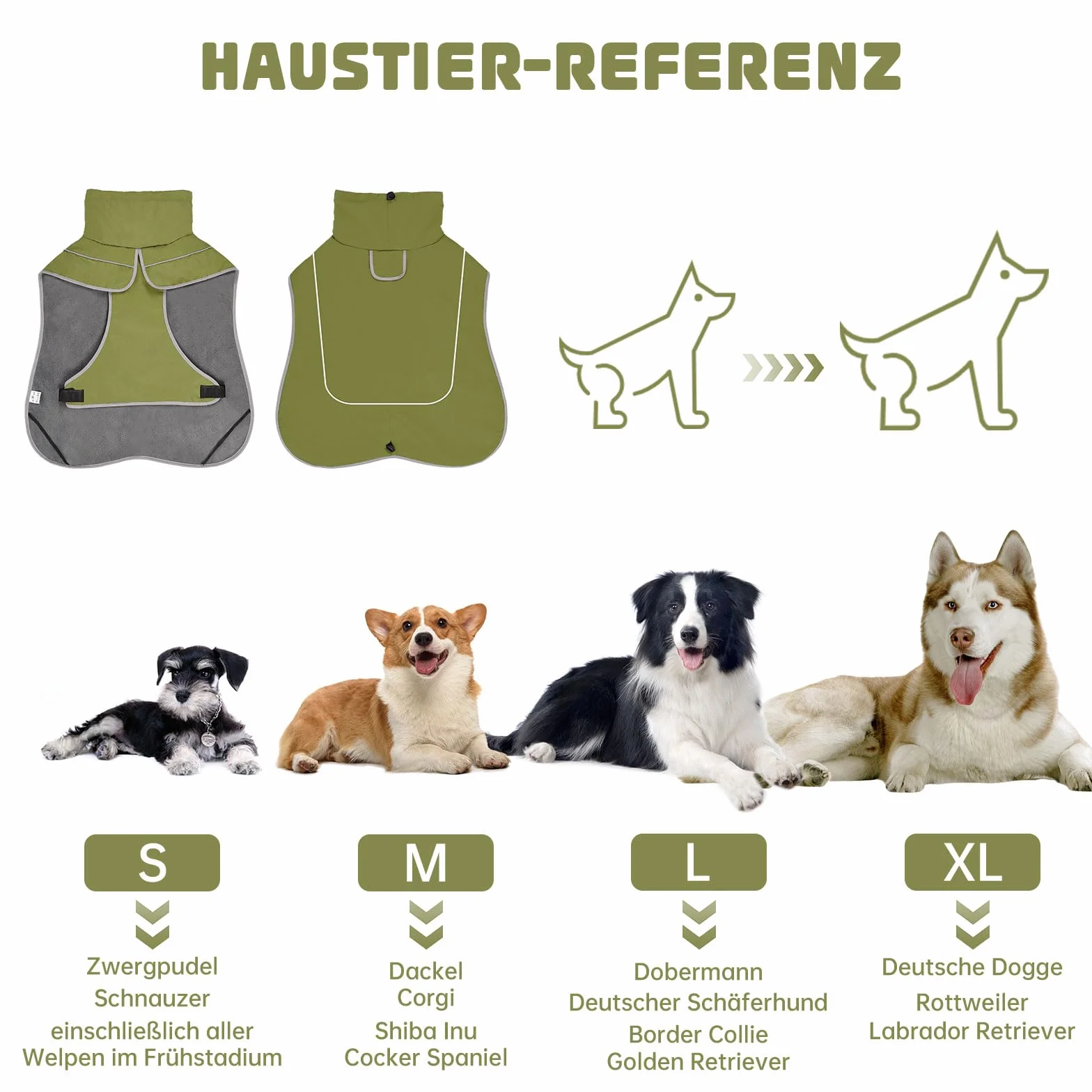 Impermeabile Cappotto Cane - Riflettente Cappottino Chiusura Regolabile, Adatta Tutte Stagioni - Protezione Confortevole Durante Attività All'aperto (L)