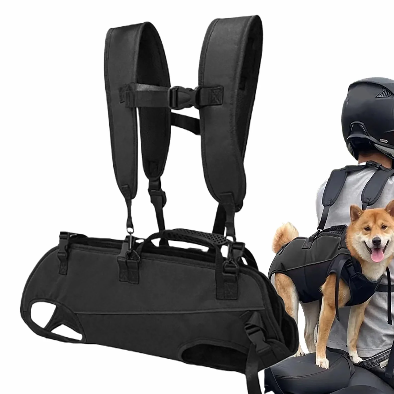 Imbracatura per cani | Traspirante regolabile | Zaino da trekking per animali domestici per viaggi in moto per disabili durante la camminata toelettatura scale veterinario salvataggio anziani