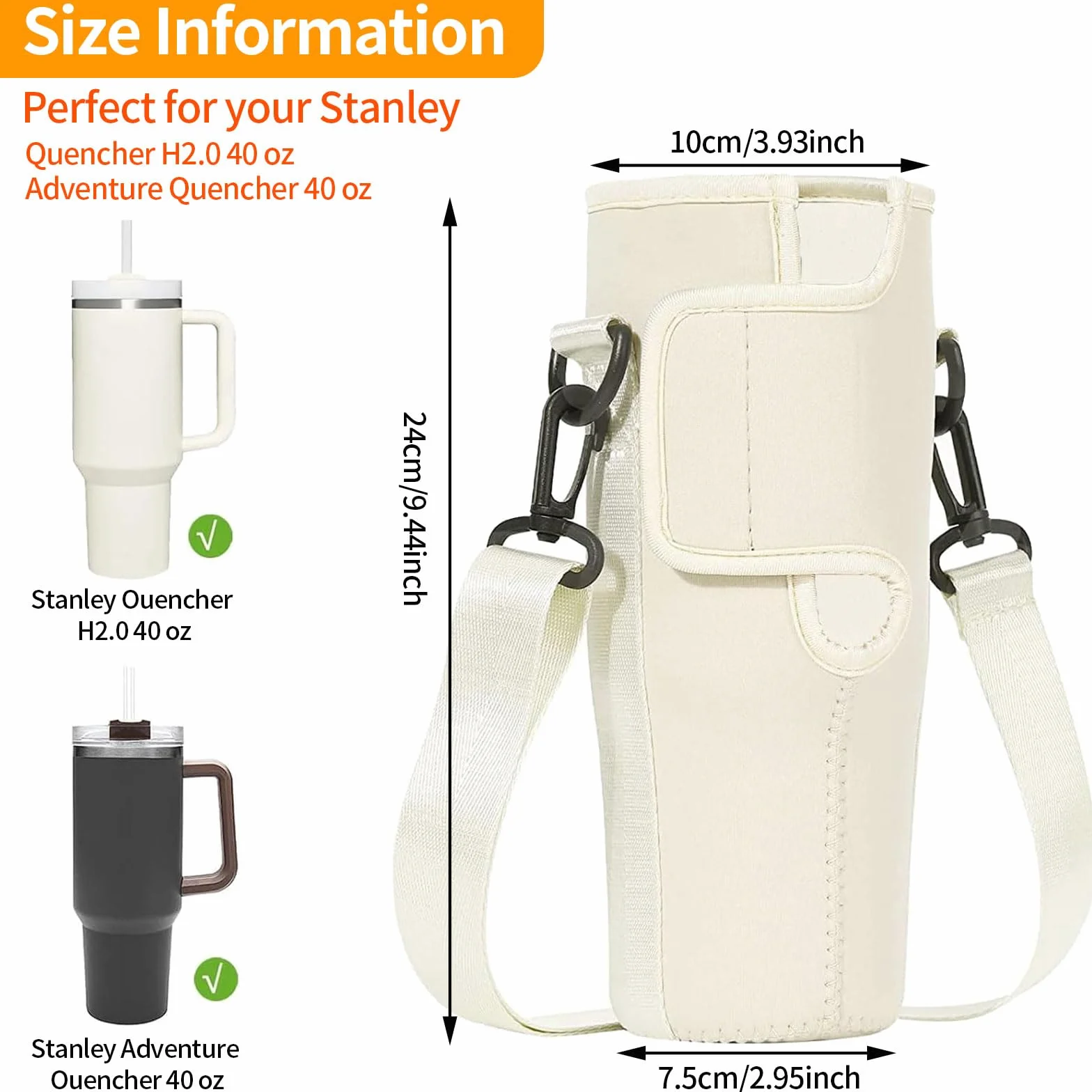 Stanley 40 Oz Borsa Trasporto Bottiglia Acqua Portaborraccia con Tracolla Regolabile